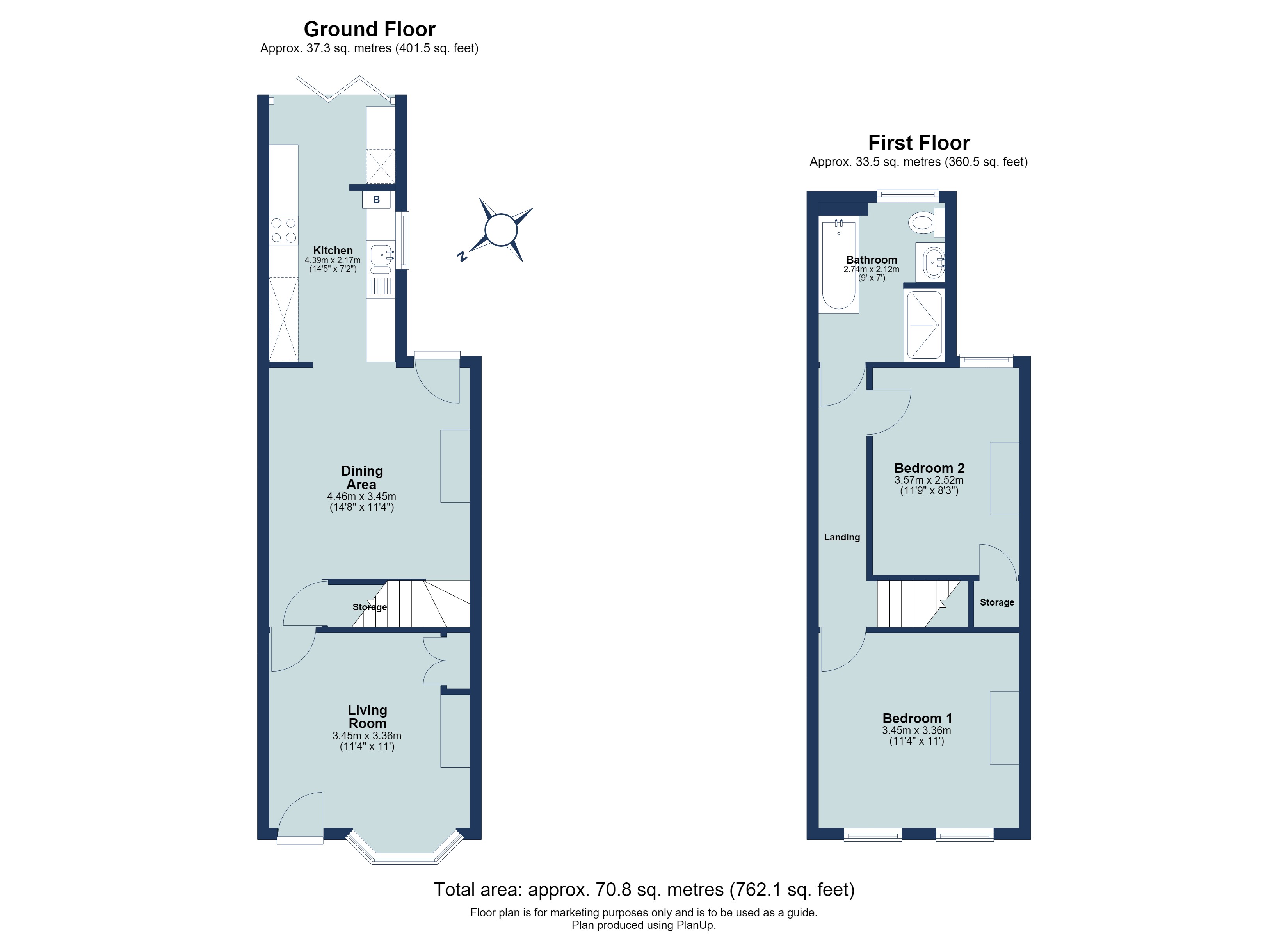 2 bed end of terrace house for sale in Upper Culver Road, St. Albans, Hertfordshire, AL1 - Property floorplan