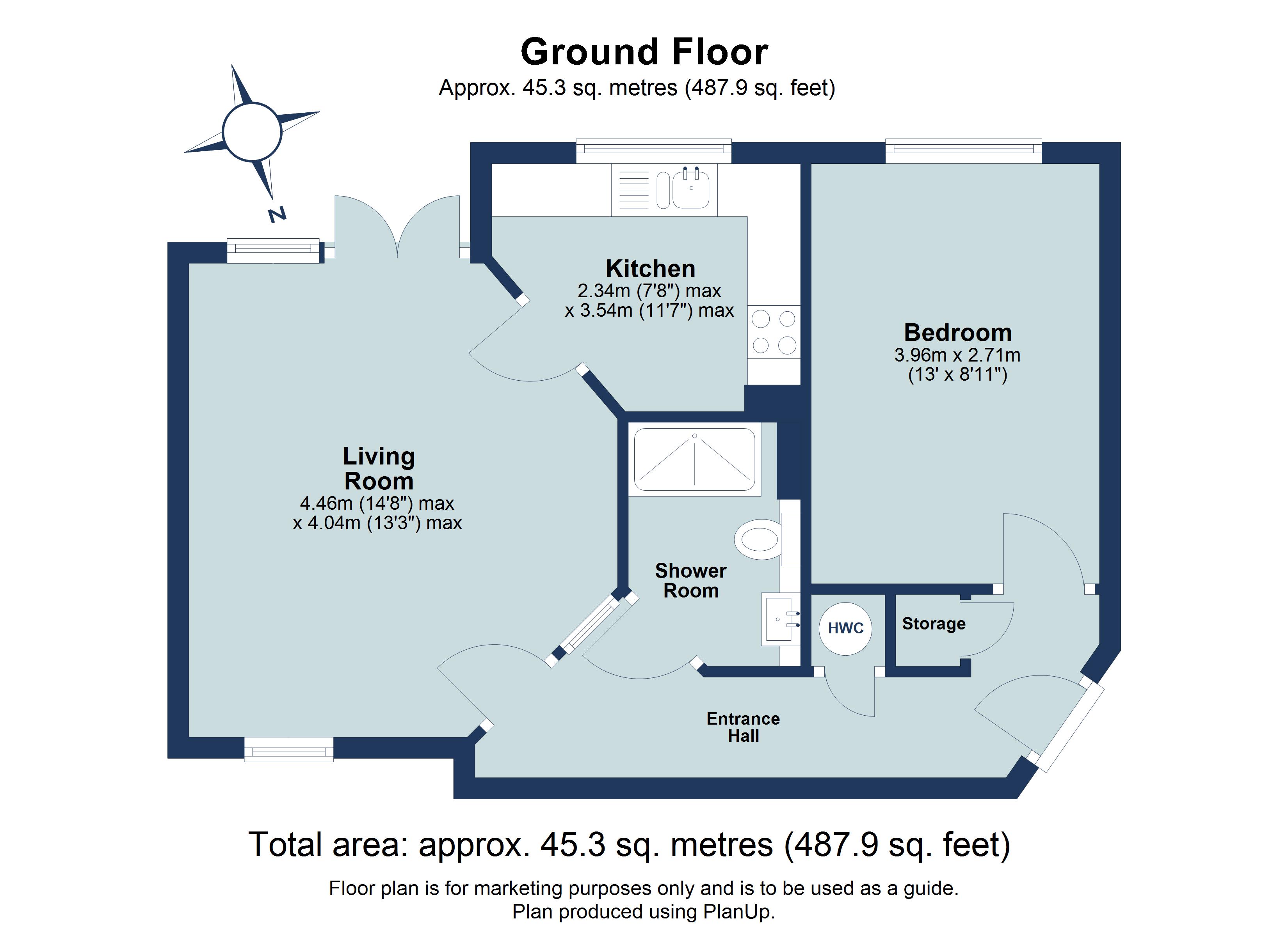 1 bed ground floor flat for sale in Albeny Gate, Belmont Hill, St. Albans, Hertfordshire, AL1 - Property floorplan