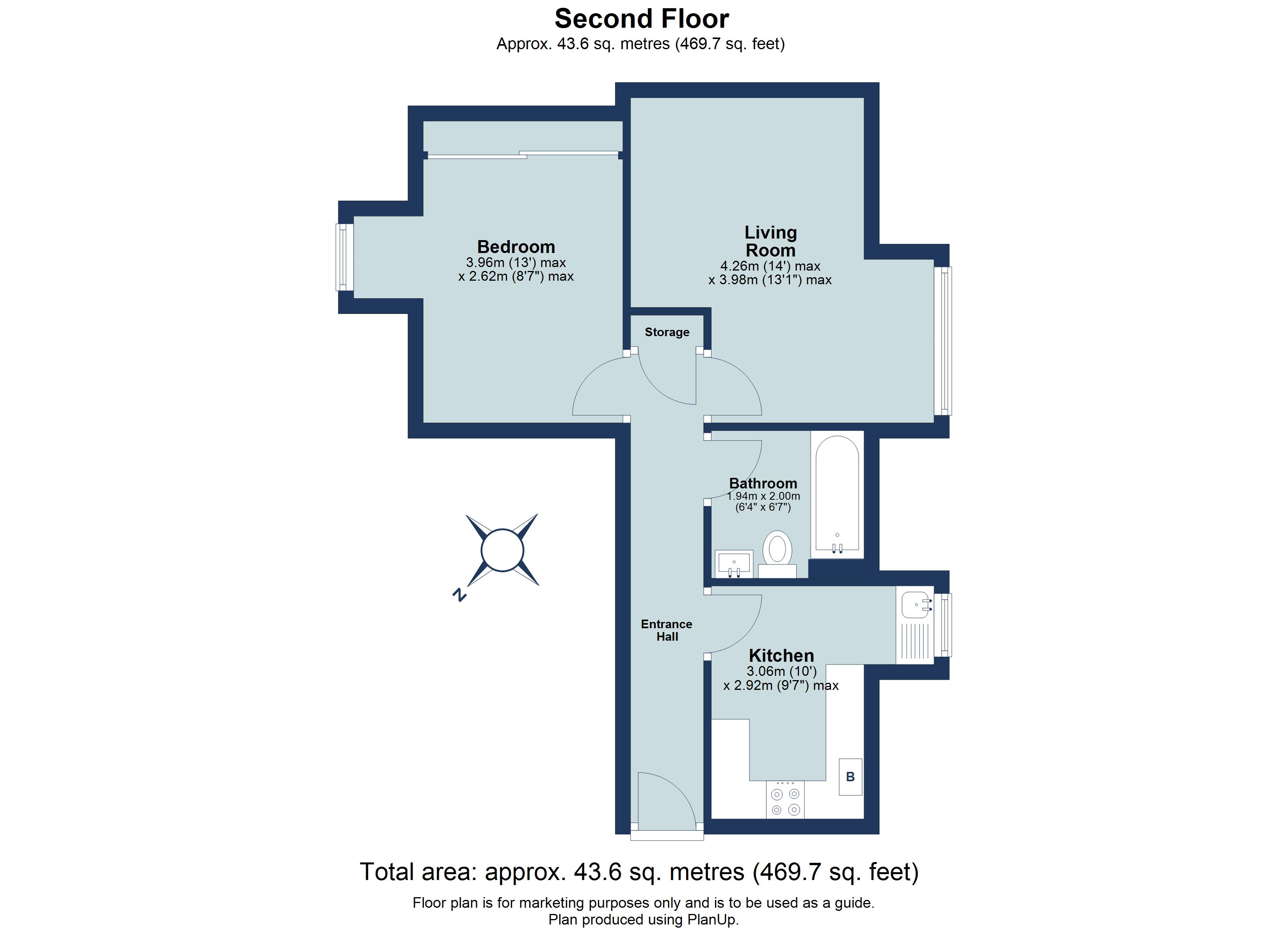1 bed apartment to rent in London Road, St. Albans, Hertfordshire, AL1 - Property floorplan