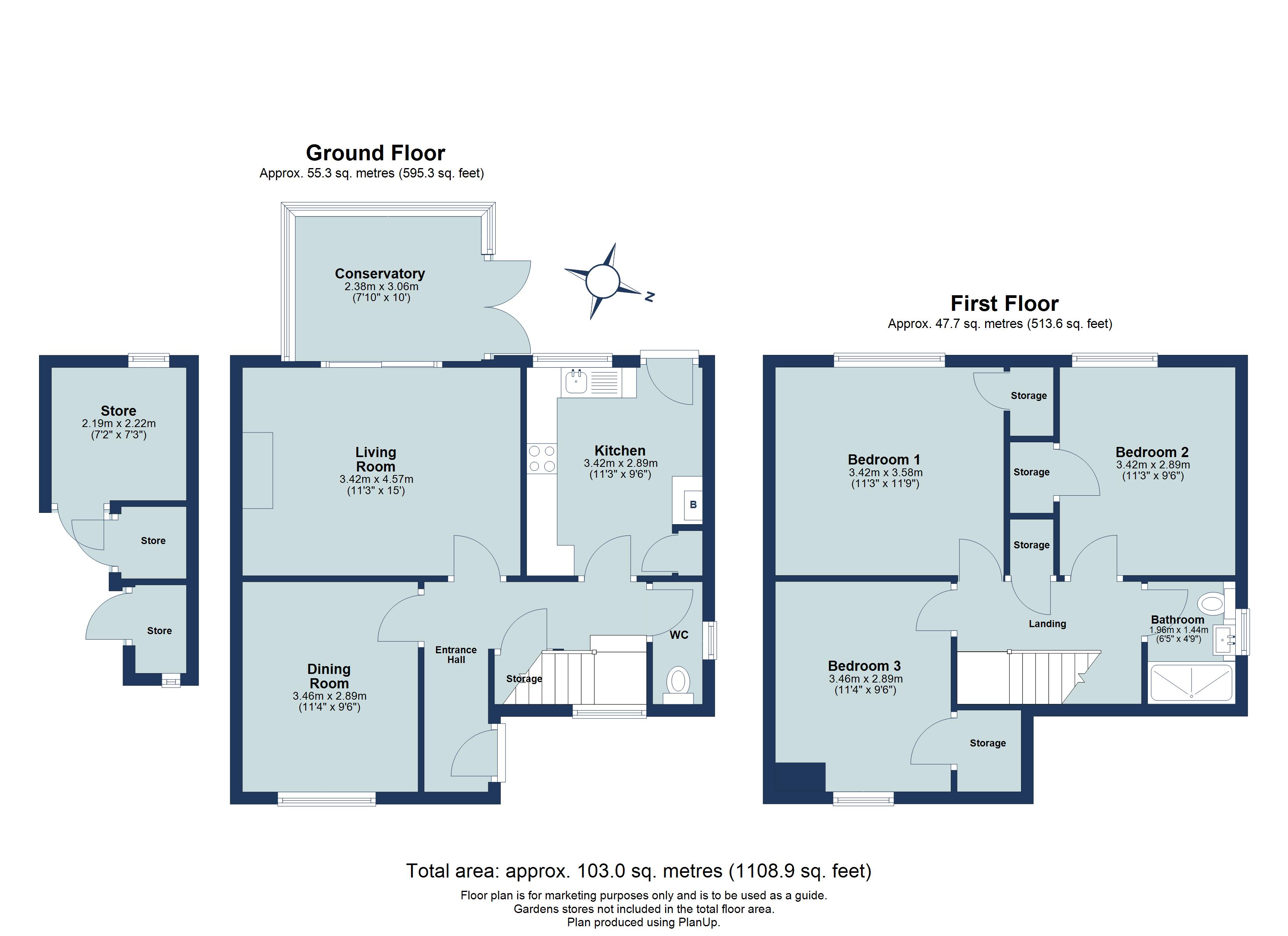 3 bed semi-detached house for sale in Gorham Drive, St. Albans, Hertfordshire, AL1 - Property floorplan