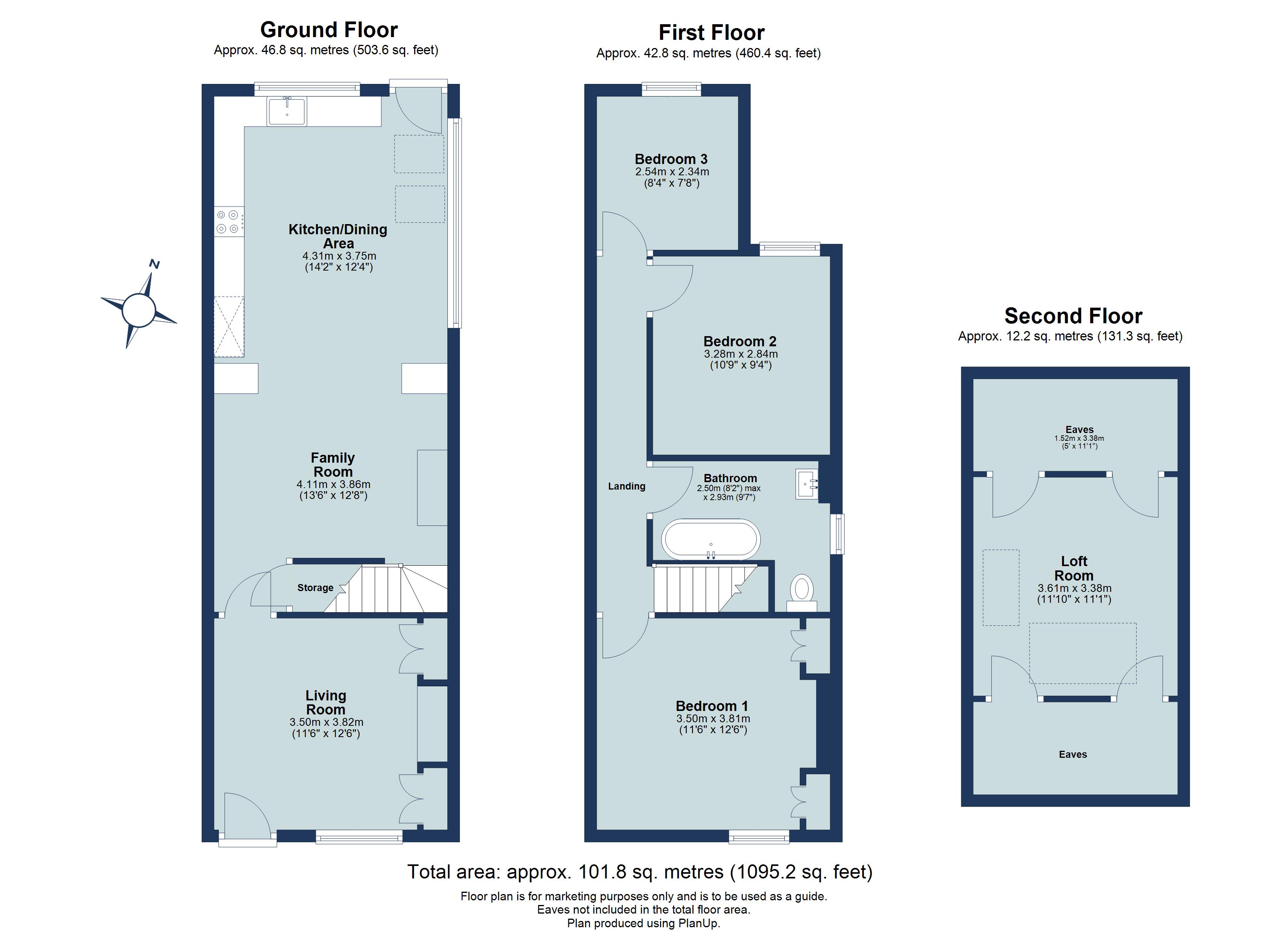 3 bed end of terrace house for sale in Castle Road, St. Albans, Hertfordshire, AL1 - Property floorplan