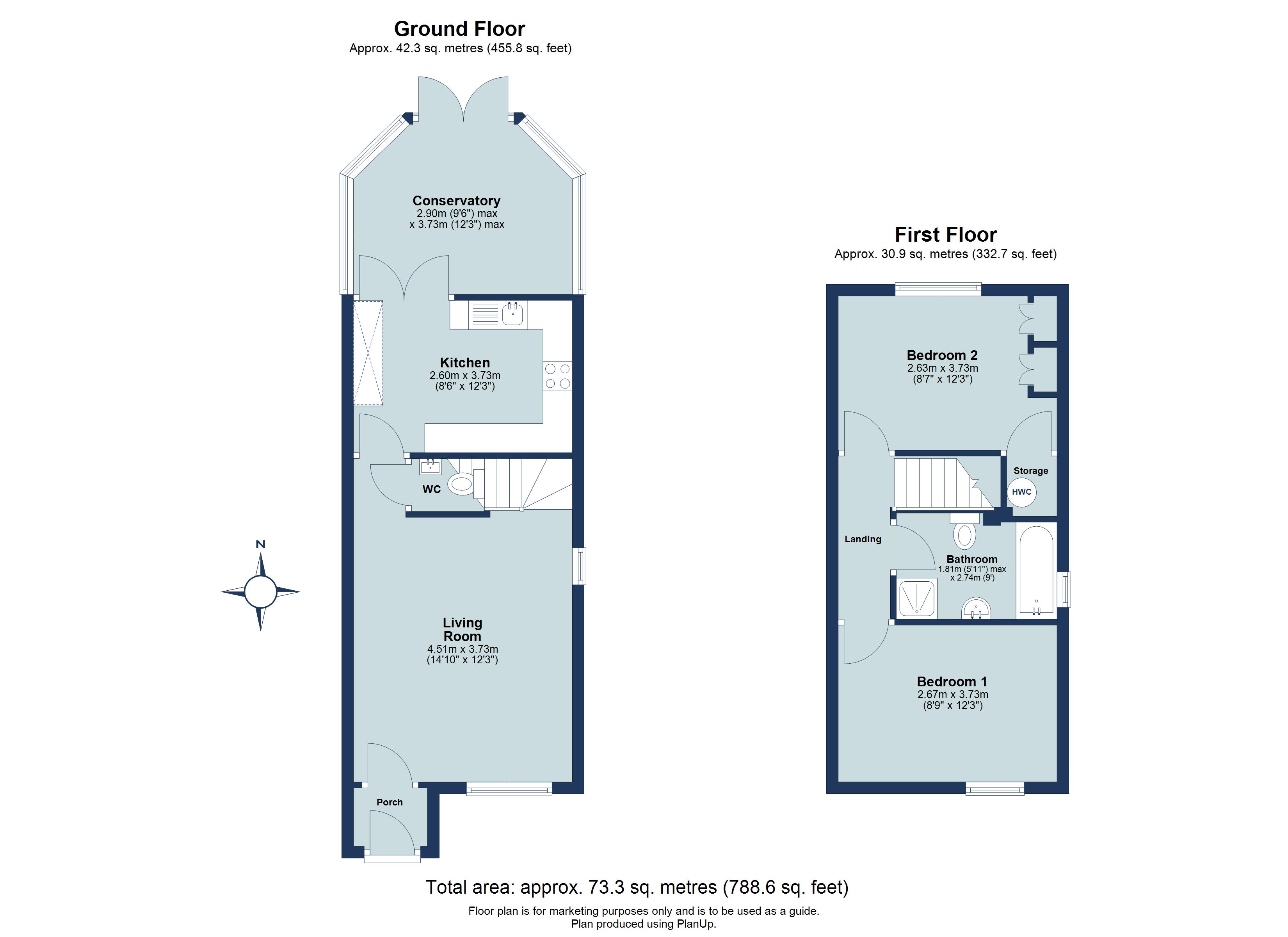 2 bed semi-detached house for sale in Puddingstone Drive, St. Albans, Hertfordshire, AL4 - Property floorplan