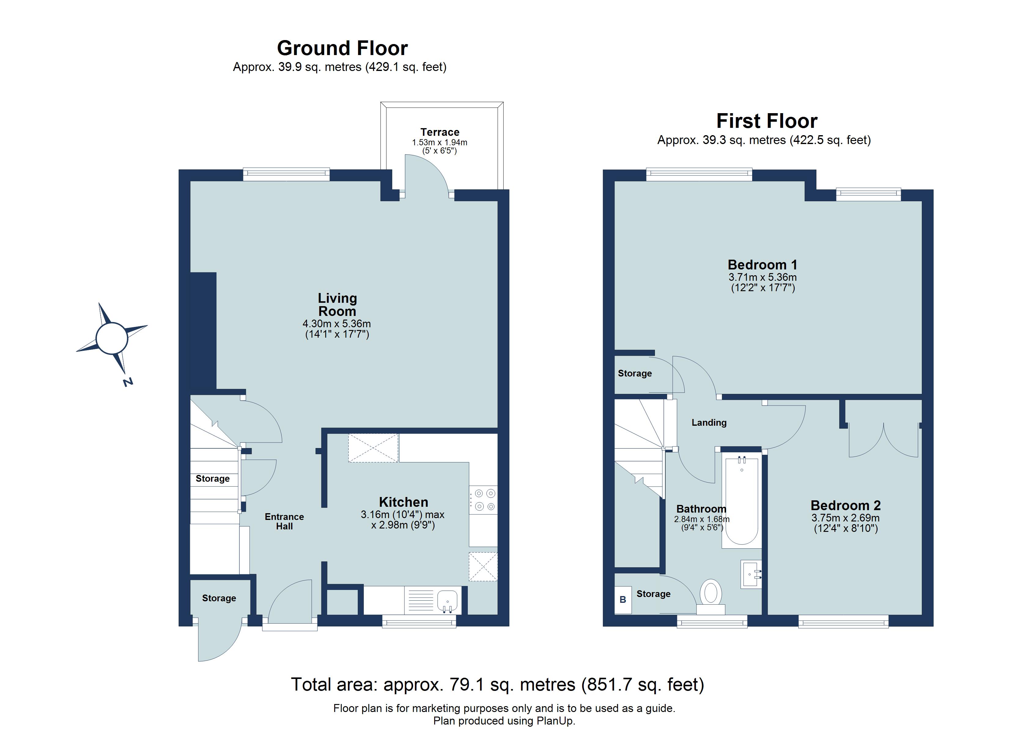 2 bed ground floor flat to rent in Hughenden Road, St. Albans, Hertfordshire, AL4 - Property floorplan