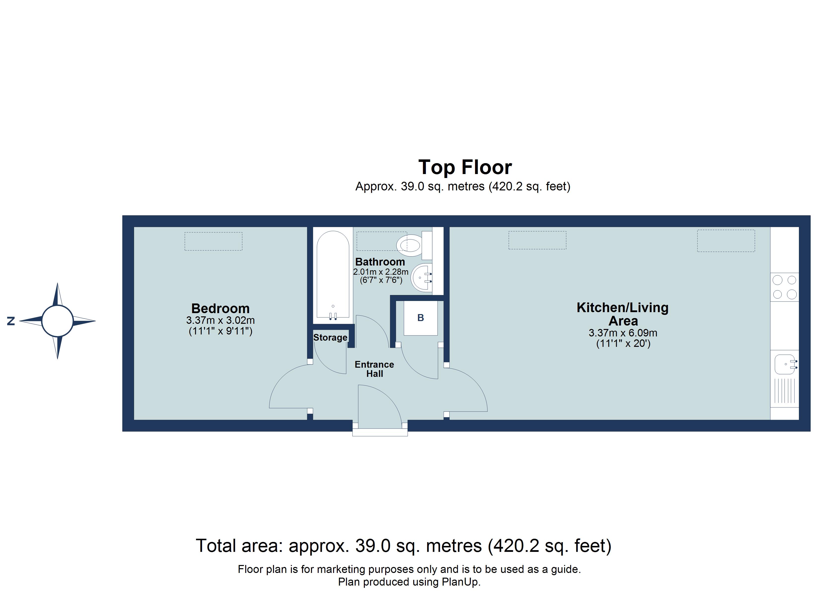 1 bed apartment for sale in Verulam Road, St. Albans, Hertfordshire, AL3 - Property floorplan