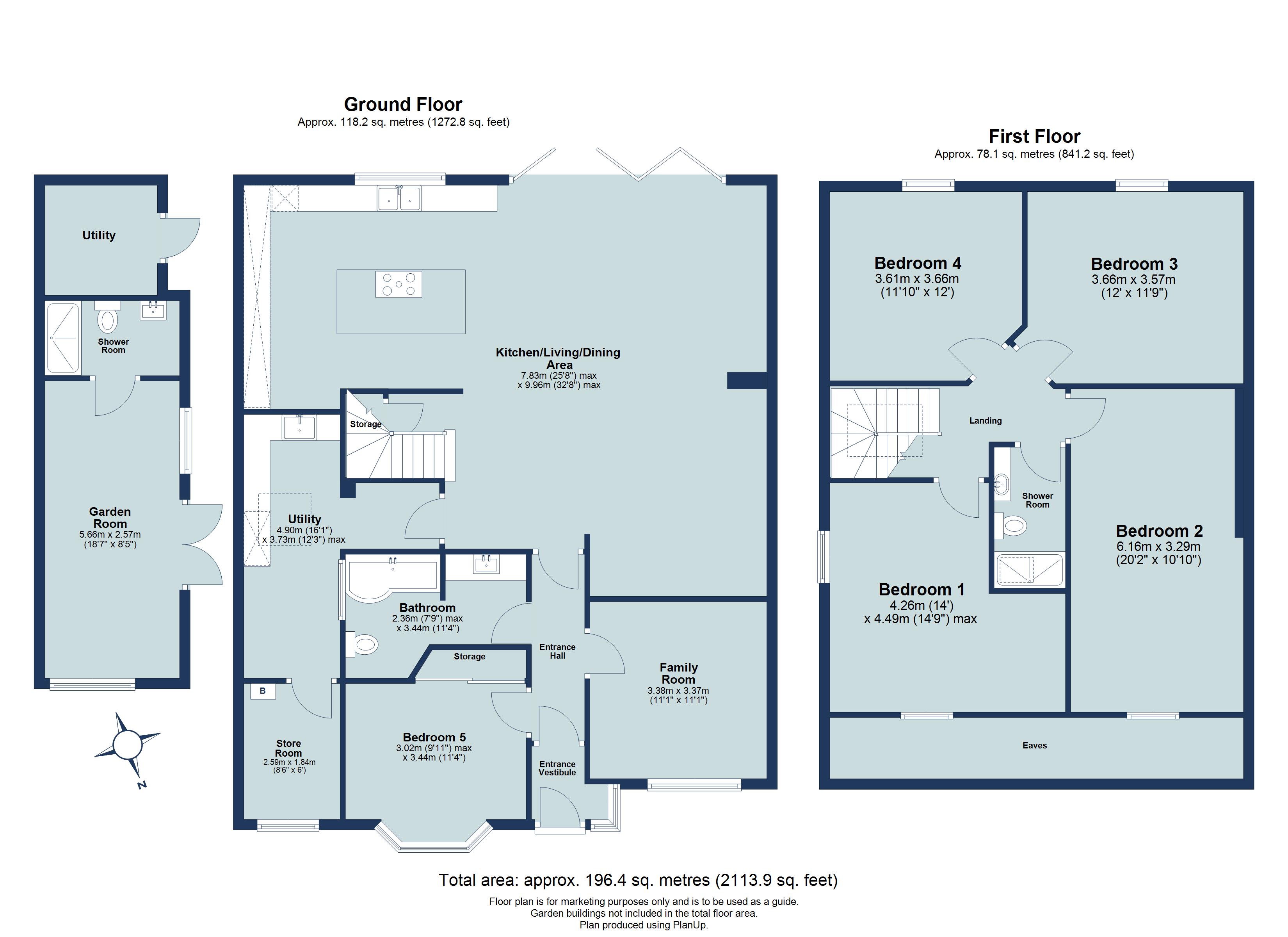 5 bed detached house for sale in Tippendell Lane, Park Street, St. Albans, Hertfordshire, AL2 - Property floorplan