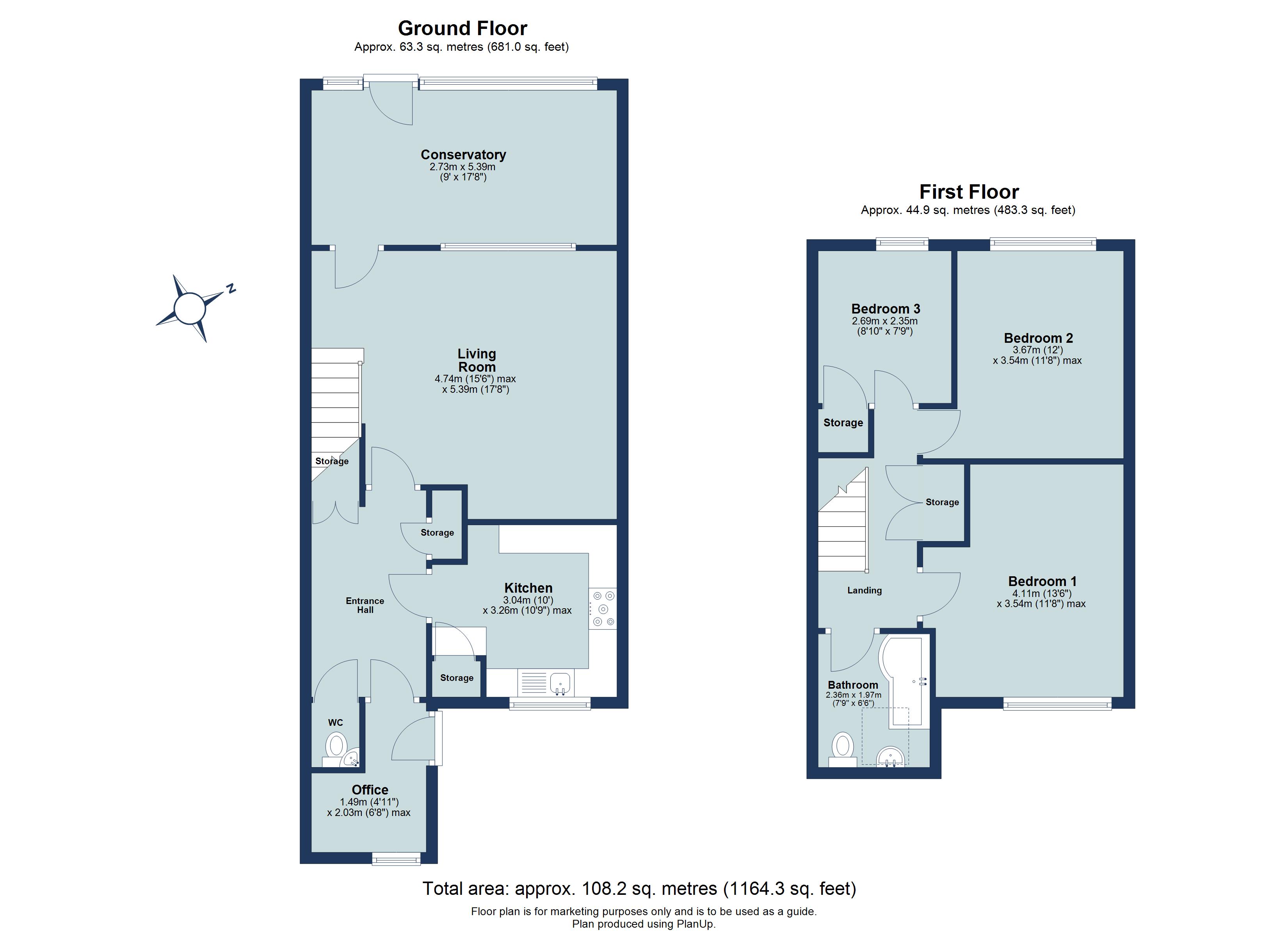 3 bed terraced house for sale in Richard Stagg Close, St. Albans, Hertfordshire, AL1 - Property floorplan