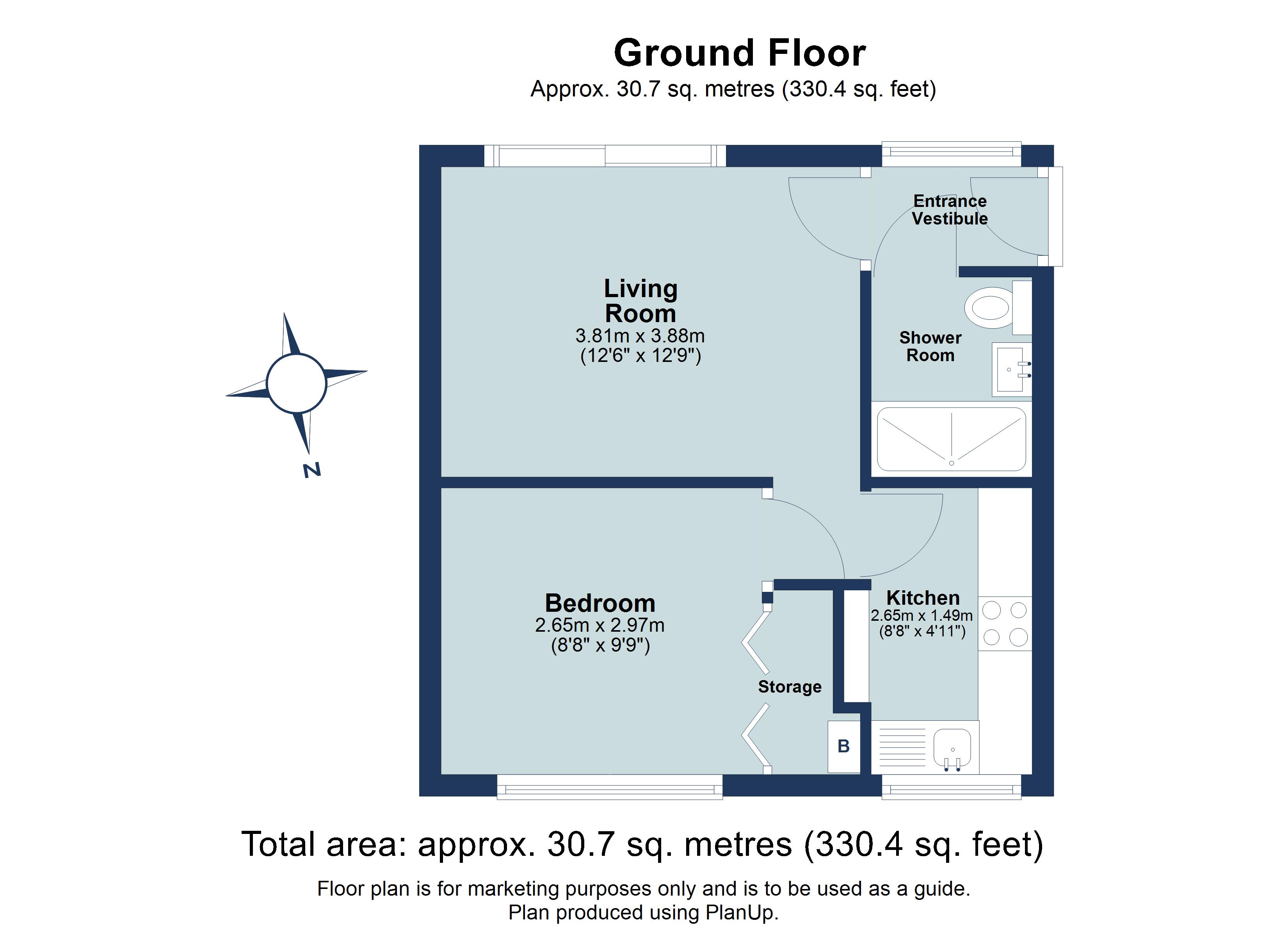 1 bed apartment to rent in Grimsdyke Lodge, Hatfield Road, St Albans, Hertfordshire, AL1 - Property floorplan