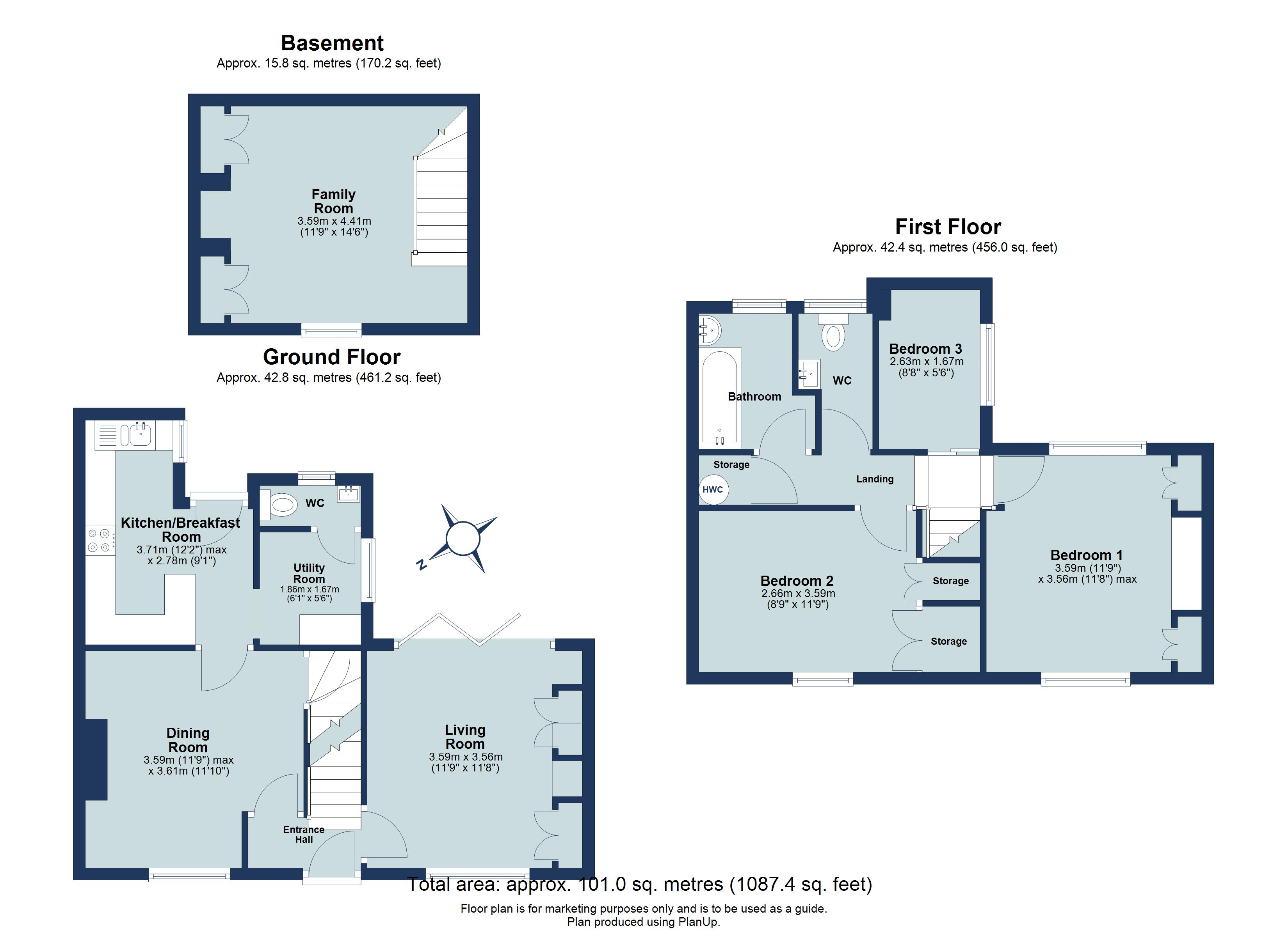3 bed semi-detached house for sale in Abbey Mill Lane, St. Albans, Hertfordshire, AL3 - Property floorplan