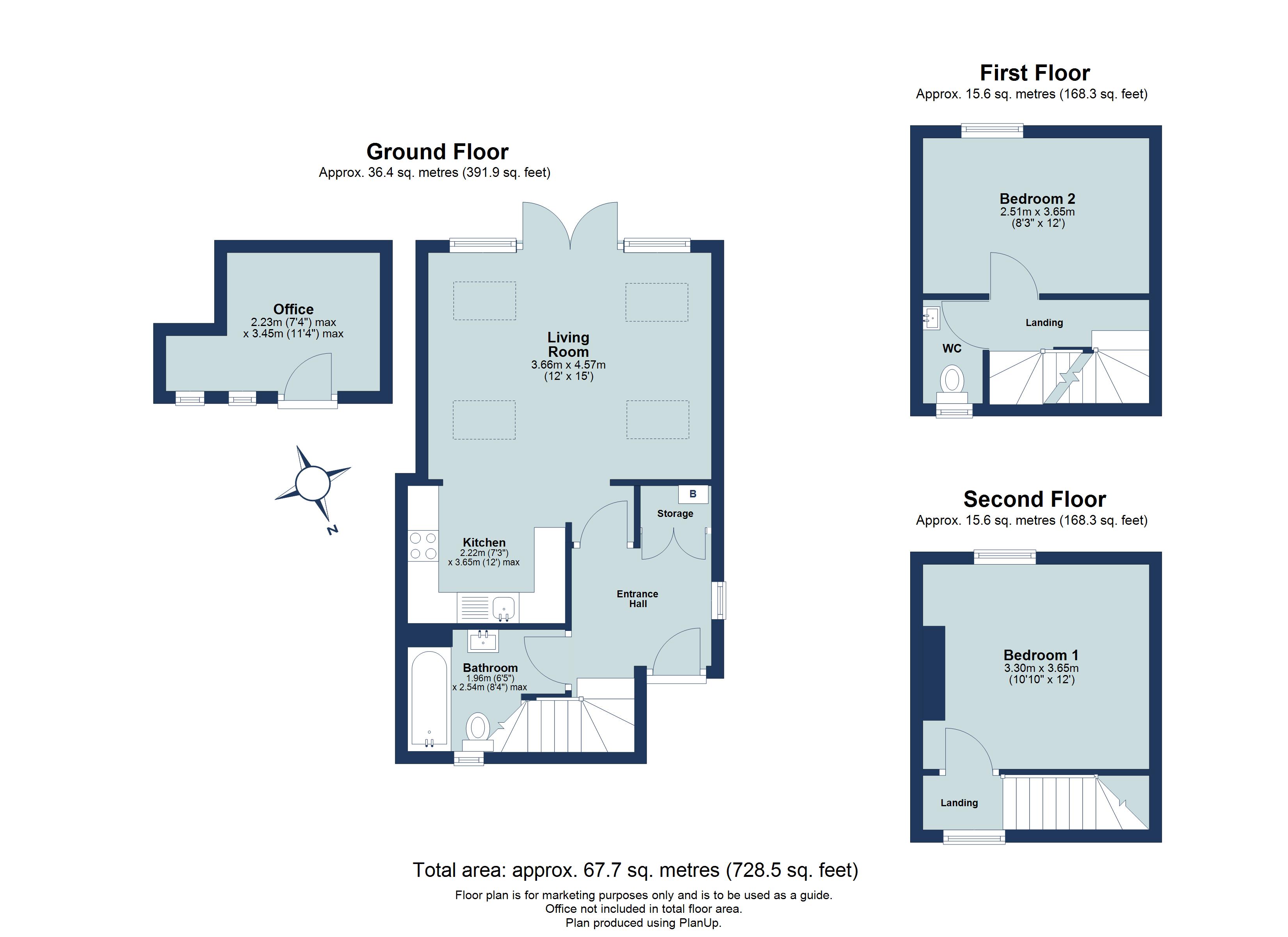 2 bed semi-detached house to rent in West Common, Harpenden, Hertfordshire, AL5 - Property floorplan