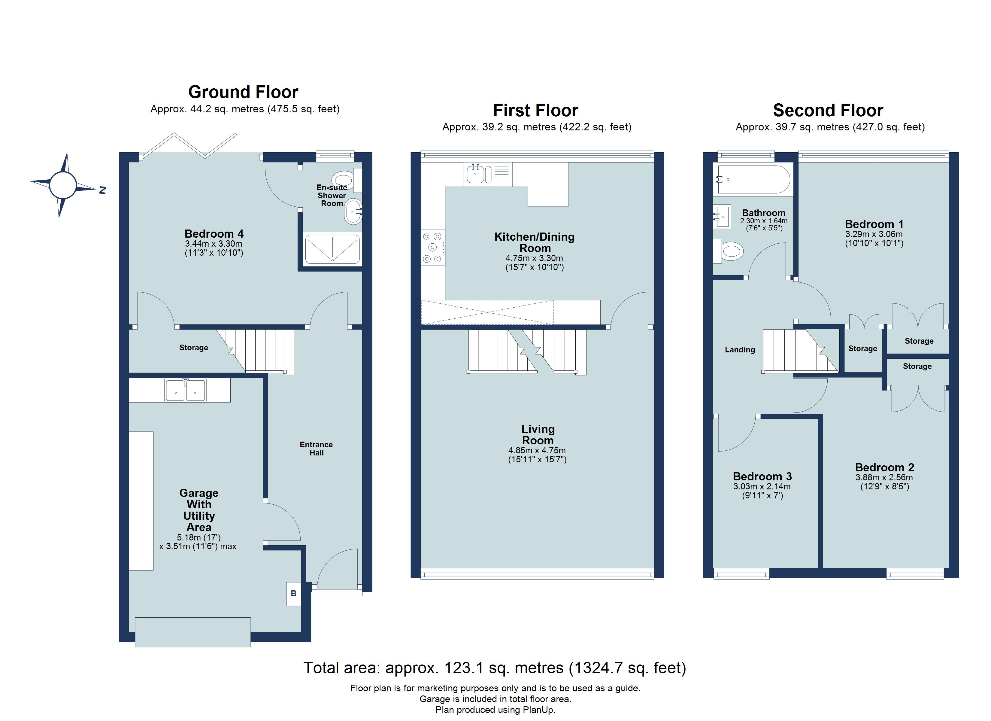 4 bed terraced house for sale in St. Johns Court, Beaumont Avenue, St. Albans, Hertfordshire, AL1 - Property floorplan