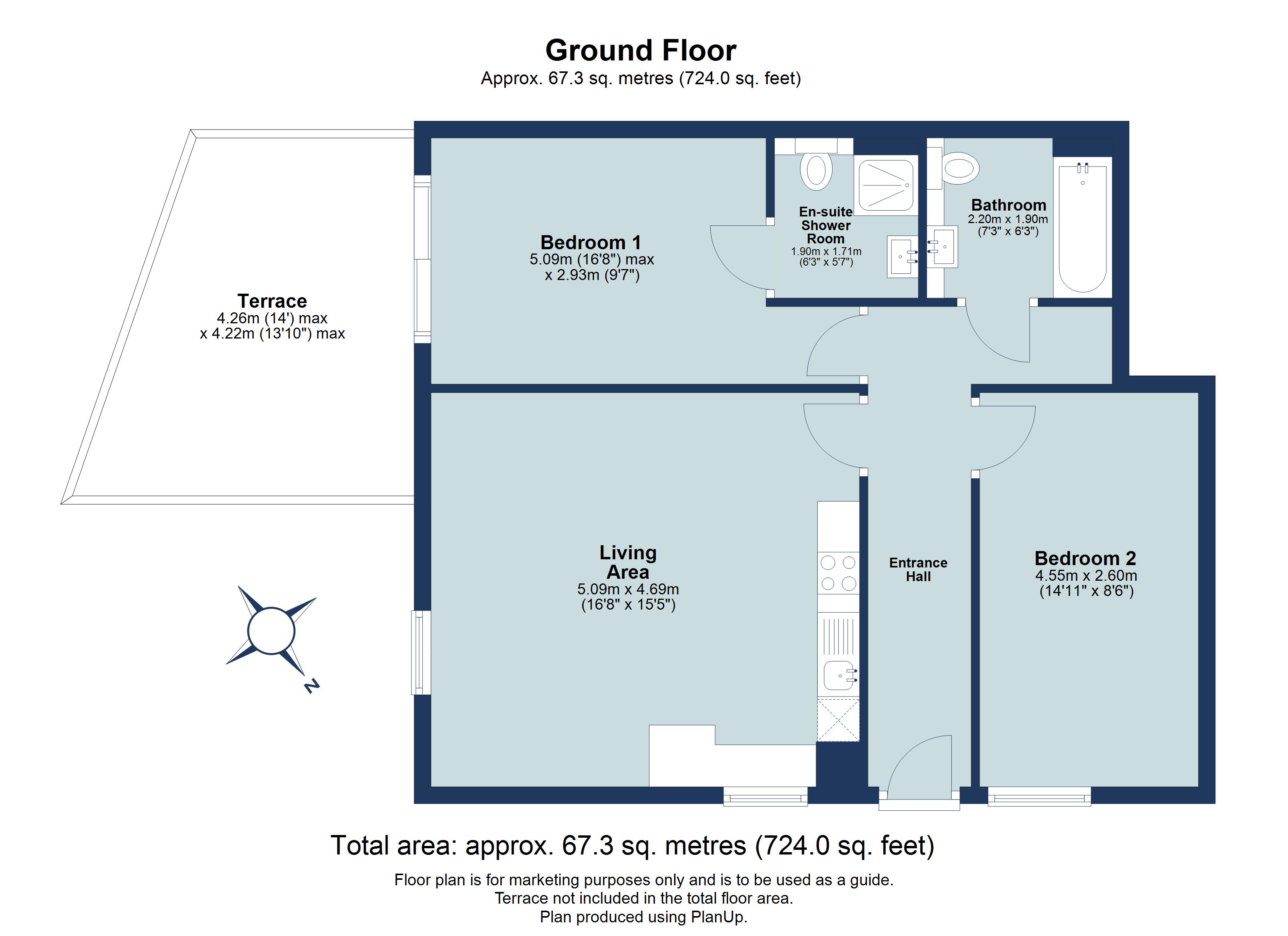 2 bed apartment for sale in Barcino House, Charrington Place, St. Albans, Hertfordshire, AL1 - Property floorplan