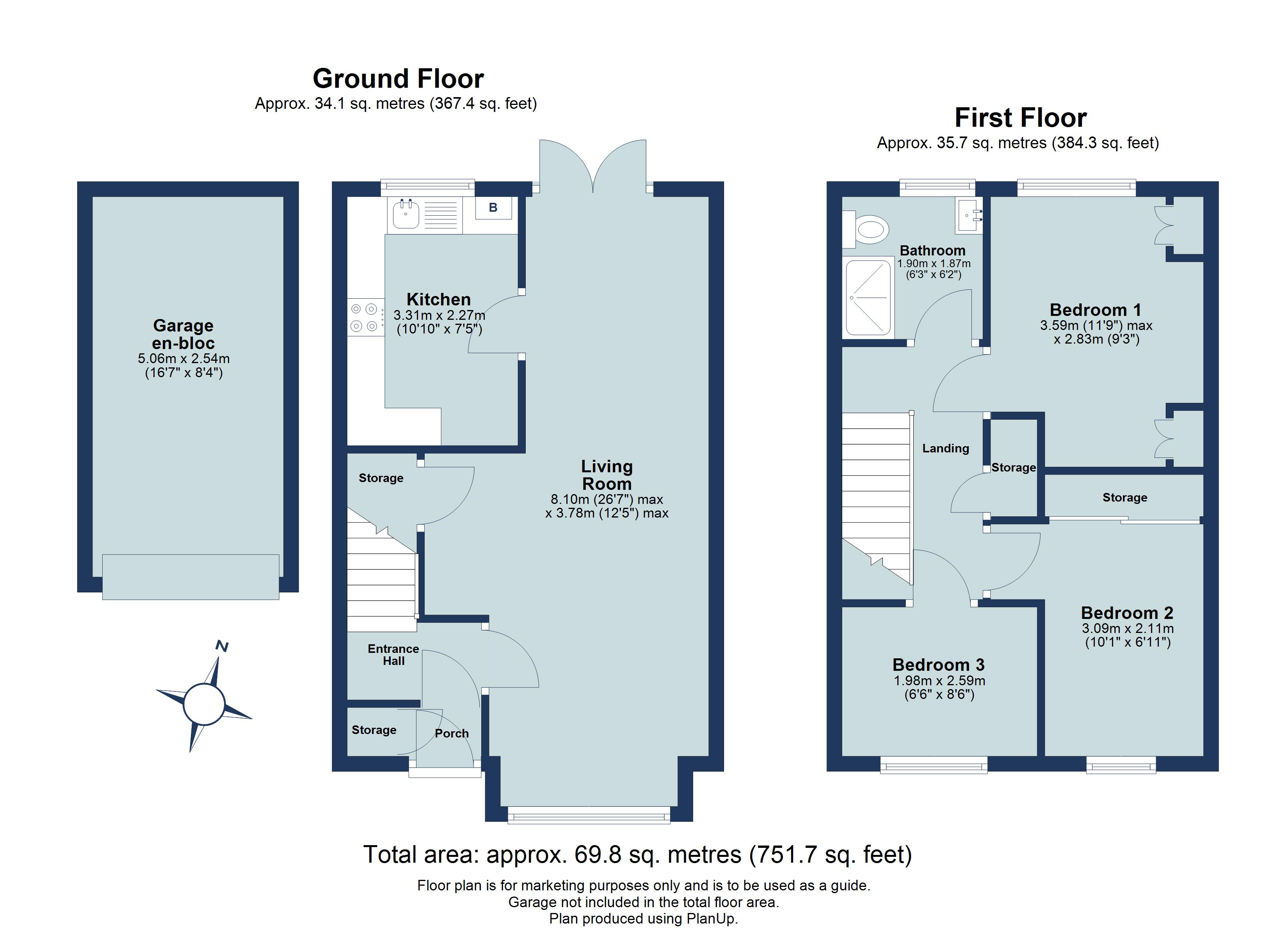3 bed terraced house for sale in Elizabeth Court, St. Albans, Hertfordshire, AL4 - Property floorplan
