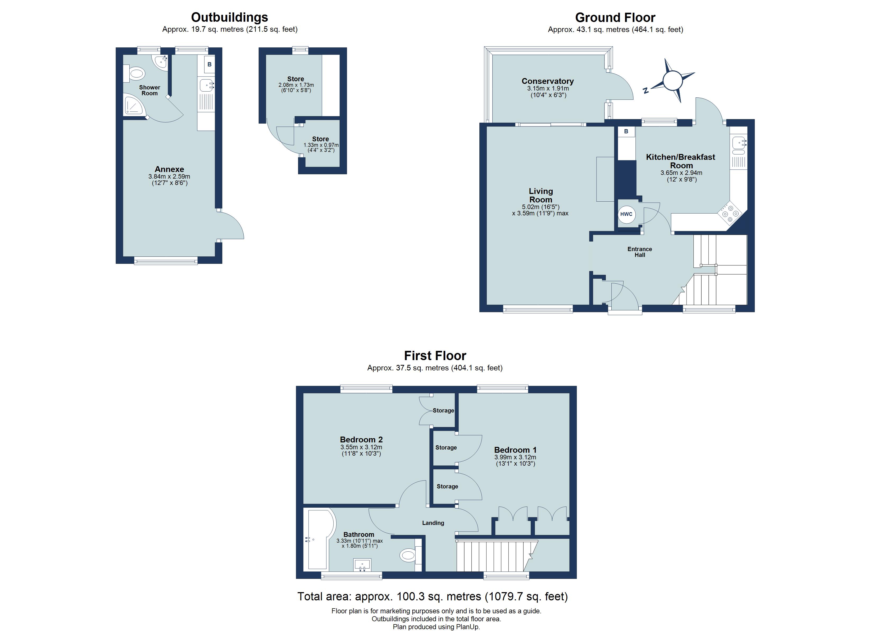 2 bed terraced house for sale in White Hedge Drive, St. Albans, Hertfordshire, AL3 - Property floorplan