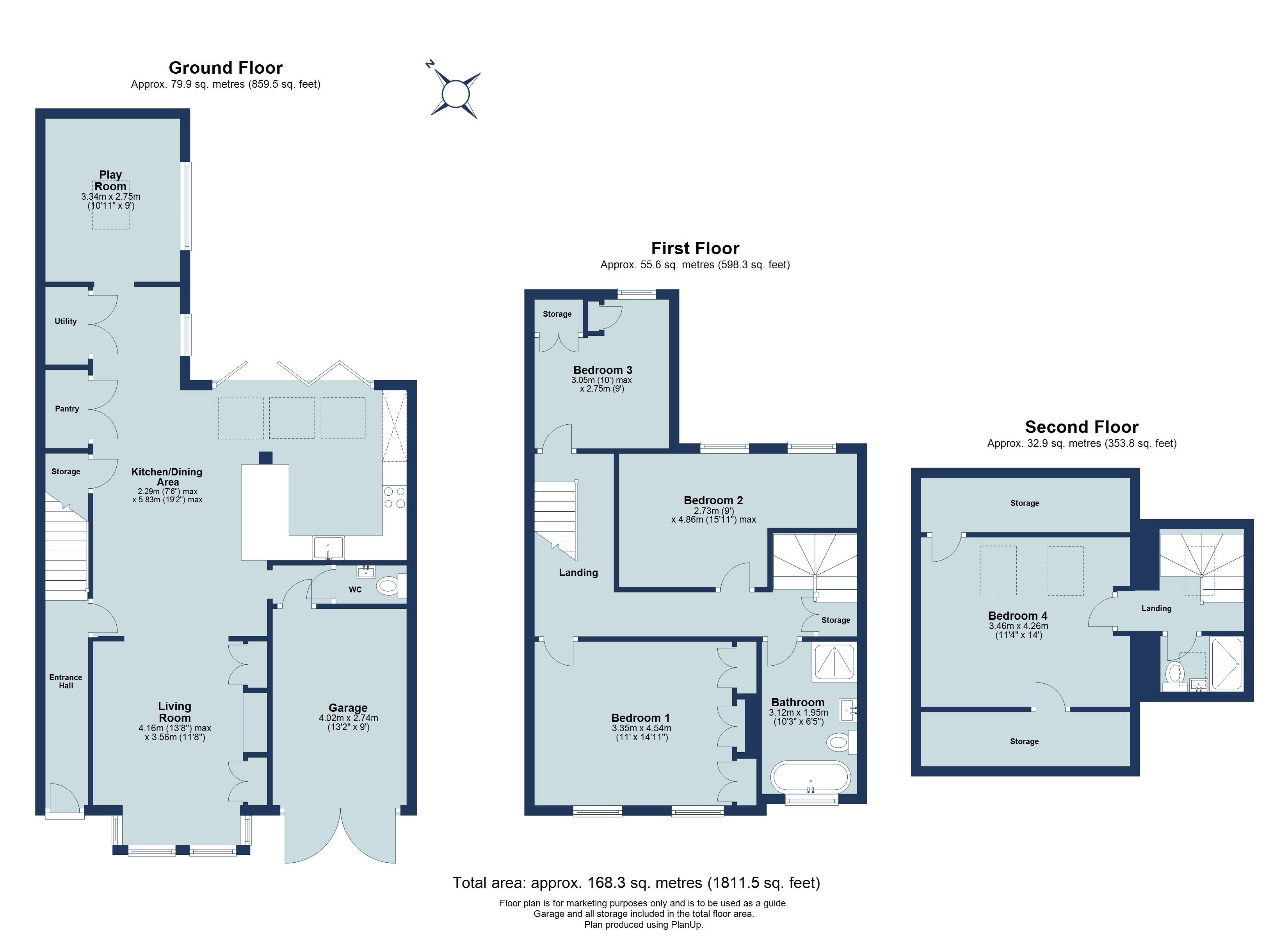 4 bed semi-detached house for sale in Kingcroft Road, Harpenden, Hertfordshire, AL5 - Property floorplan