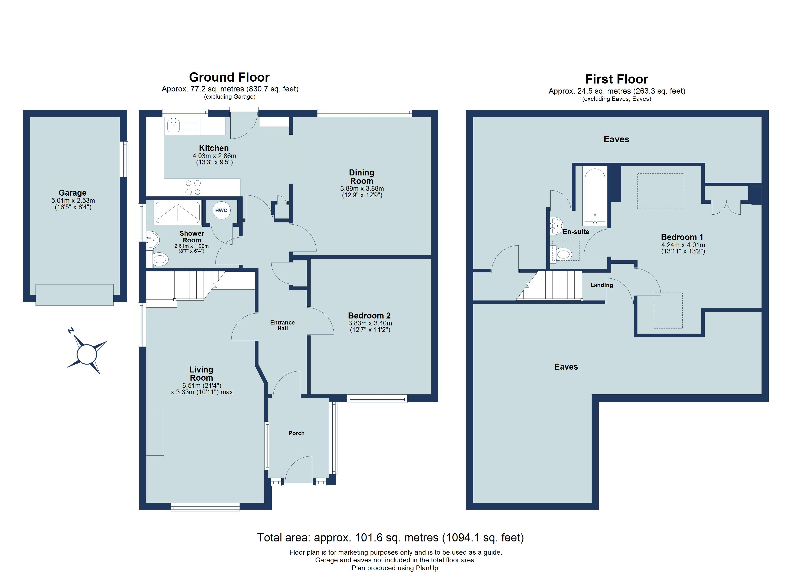 2 bed semi-detached house for sale in Netherway, St. Albans, Hertfordshire, AL3 - Property floorplan