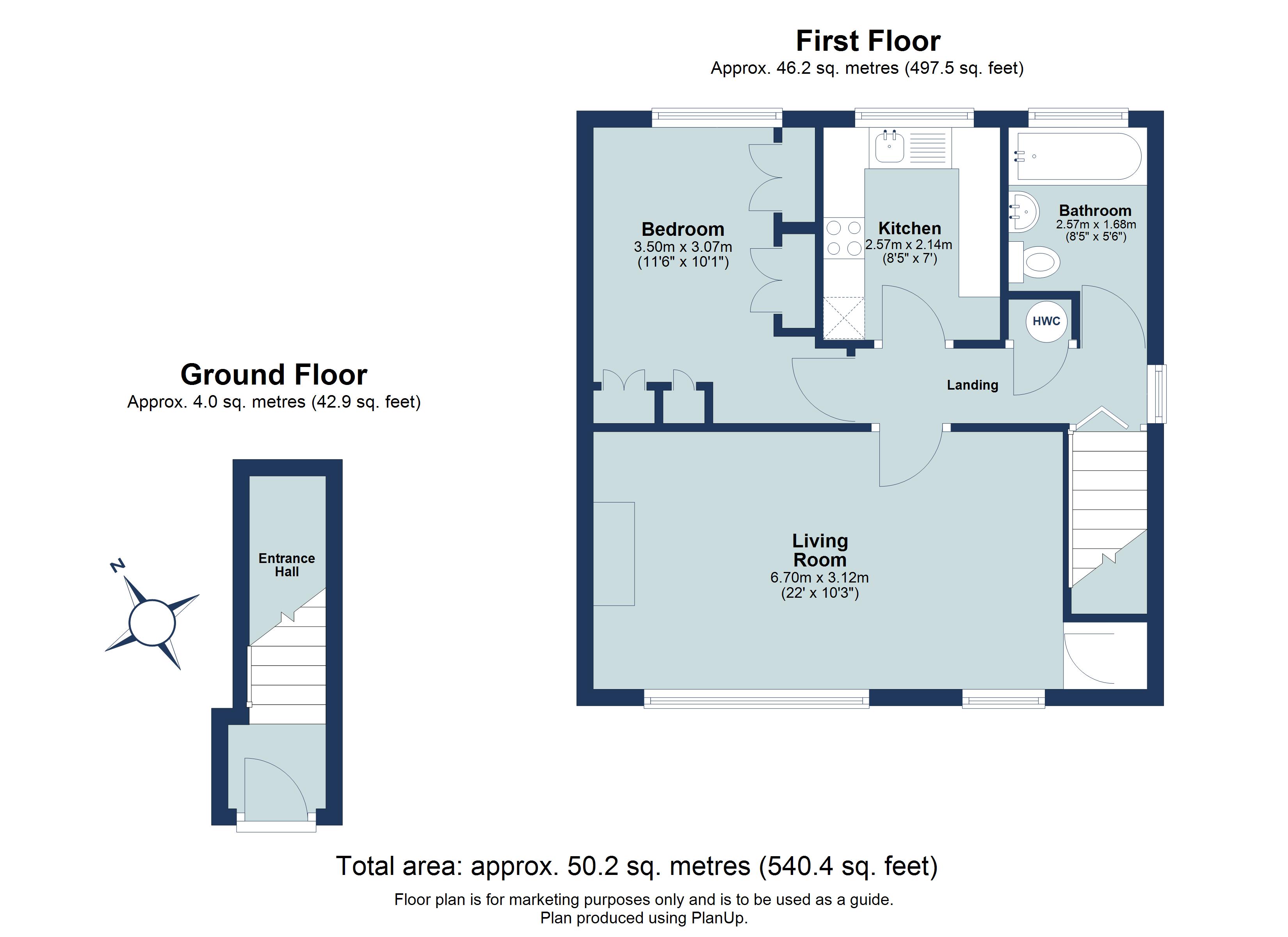1 bed apartment for sale in Westminster Court, St. Albans, Hertfordshire, AL1 - Property floorplan
