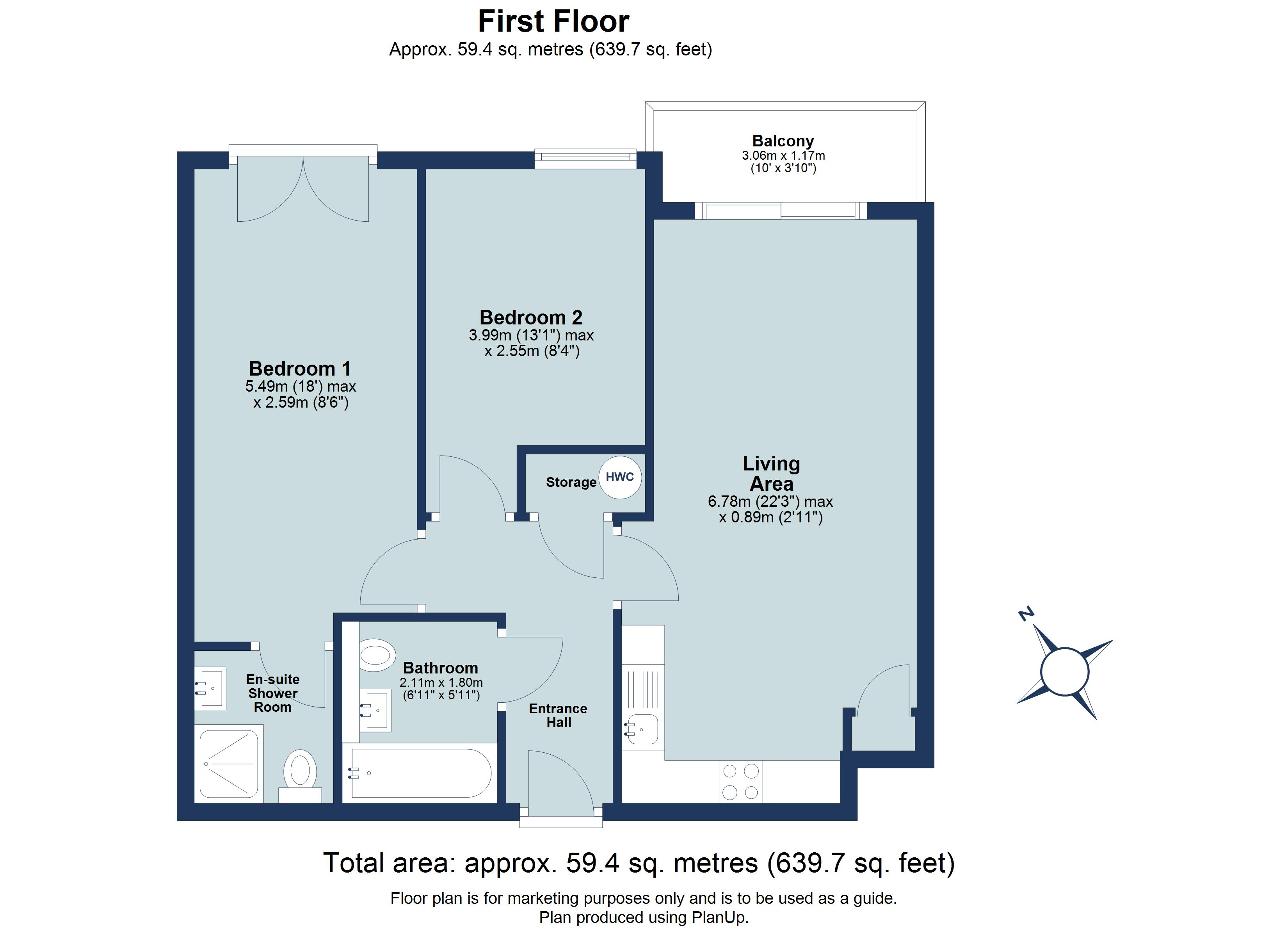 2 bed apartment for sale in Milan House, Charrington Place, St. Albans, Hertfordshire, AL1 - Property floorplan