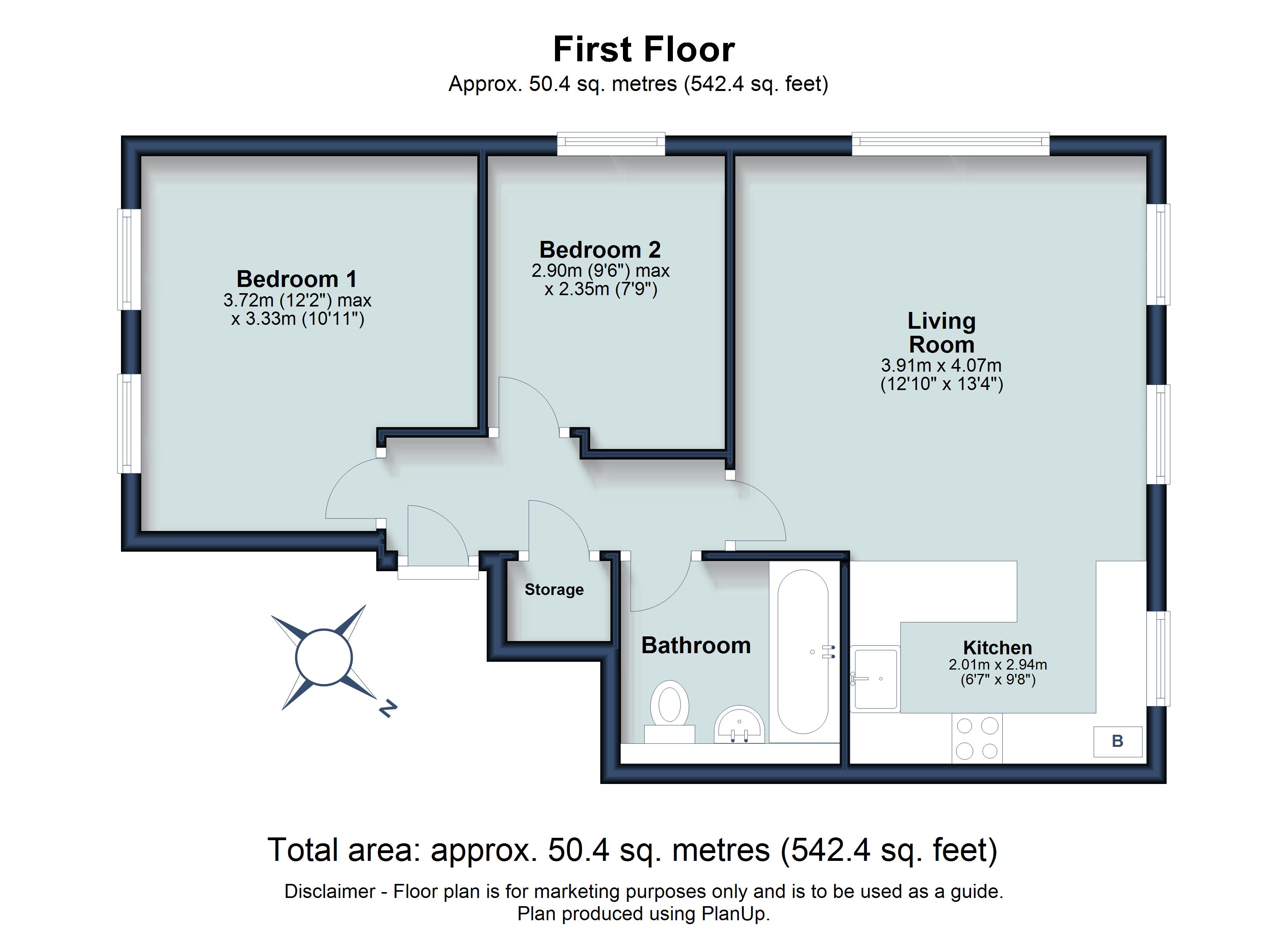 2 bed apartment for sale in Balfour Court, Station Road, Harpenden, Hertfordshire, AL5 - Property floorplan