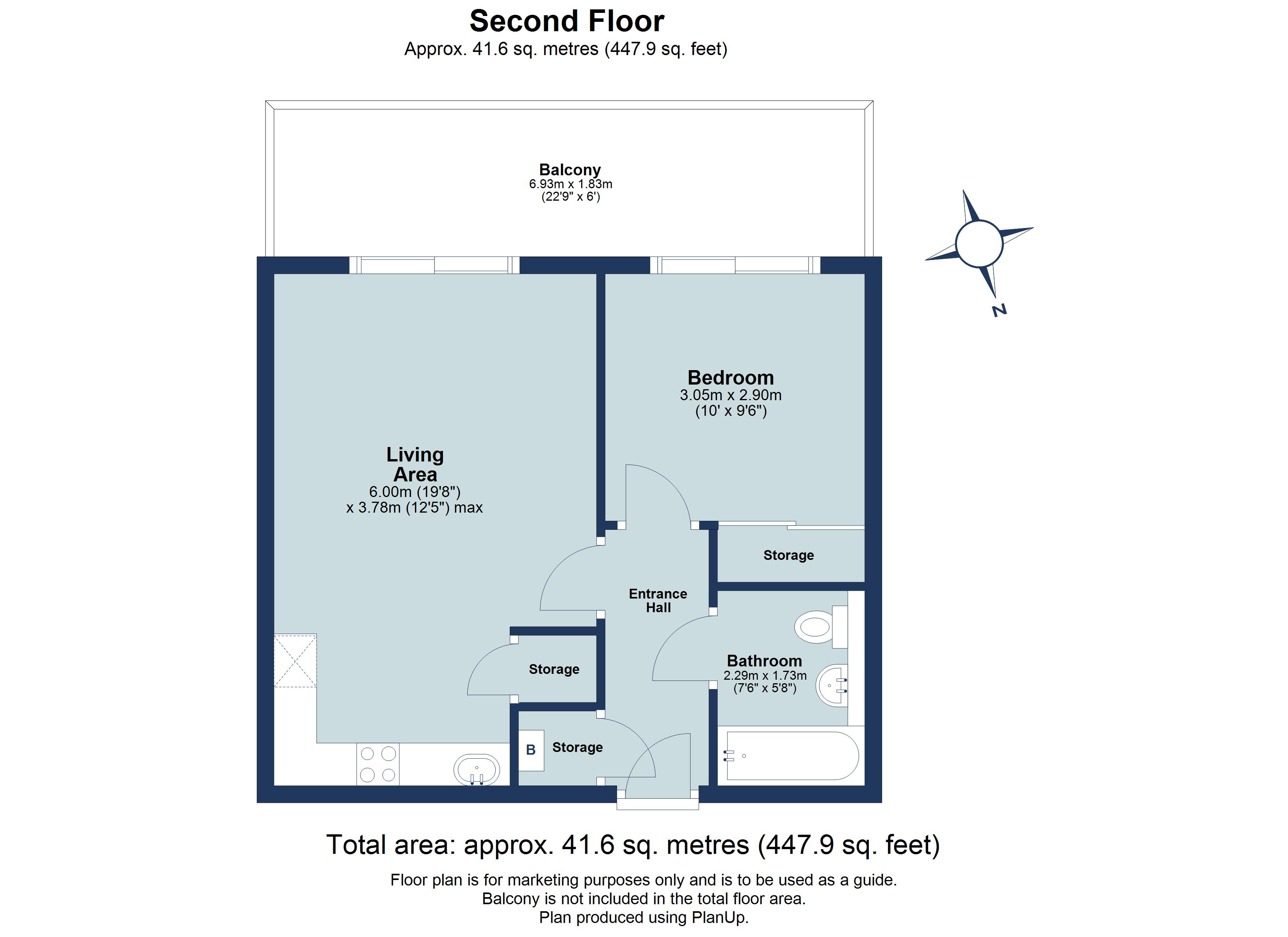 1 bed apartment for sale in Newsom Place, Manor Road, St. Albans, Hertfordshire, AL1 - Property floorplan