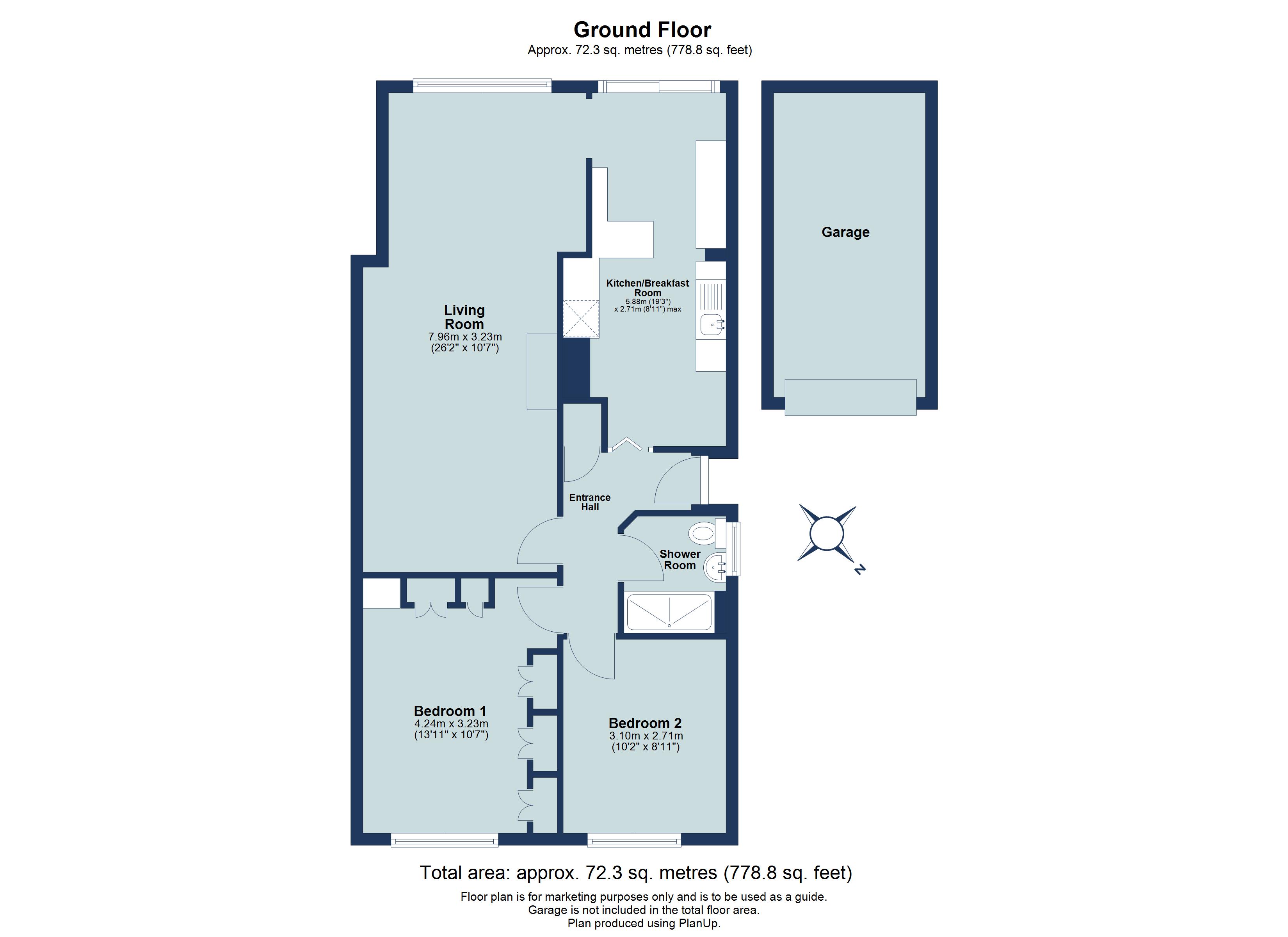 2 bed semi-detached bungalow for sale in Chiltern Road, St. Albans, Hertfordshire, AL4 - Property floorplan