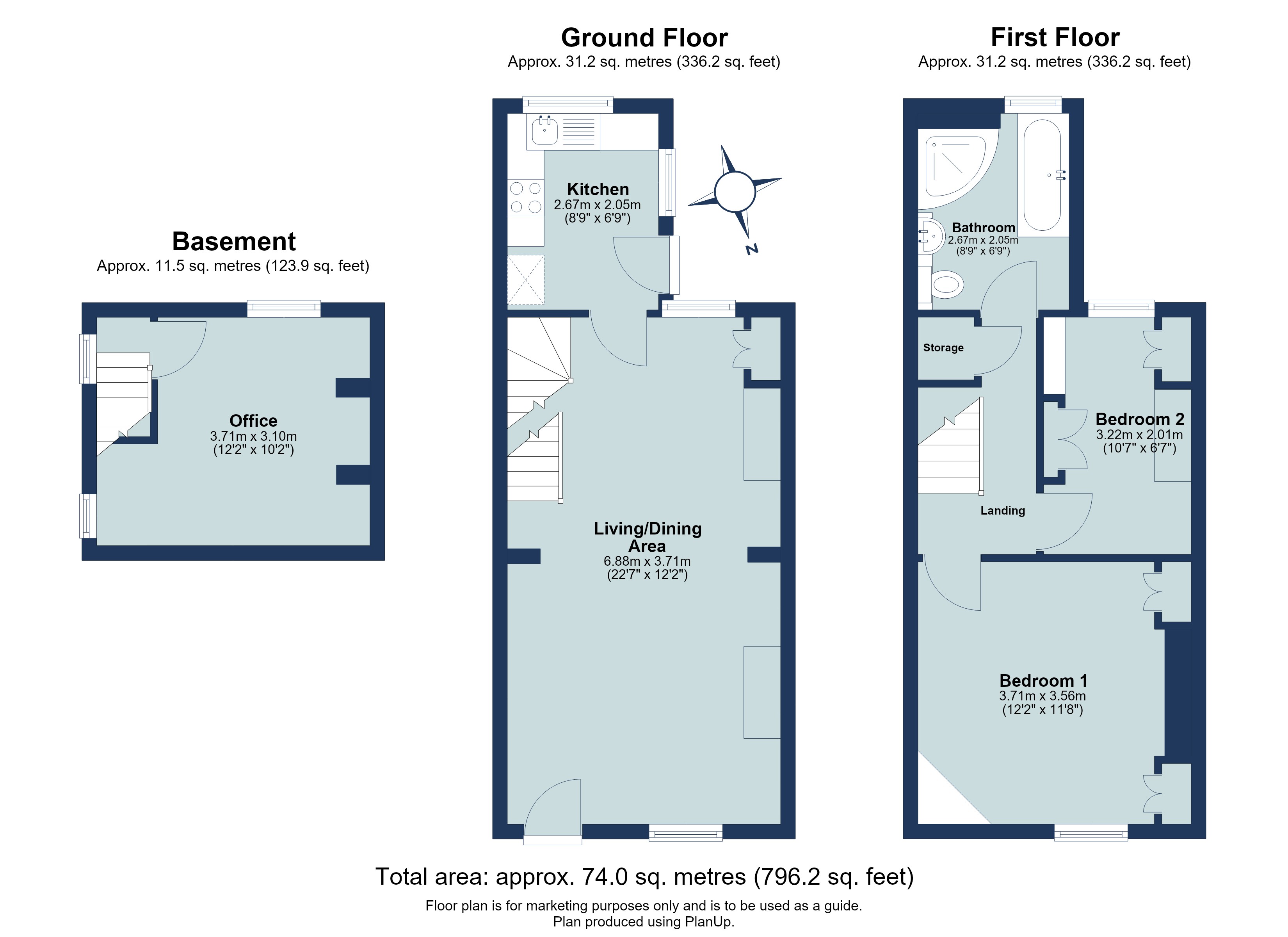 2 bed semi-detached house for sale in Albert Street, St. Albans, Hertfordshire, AL1 - Property floorplan