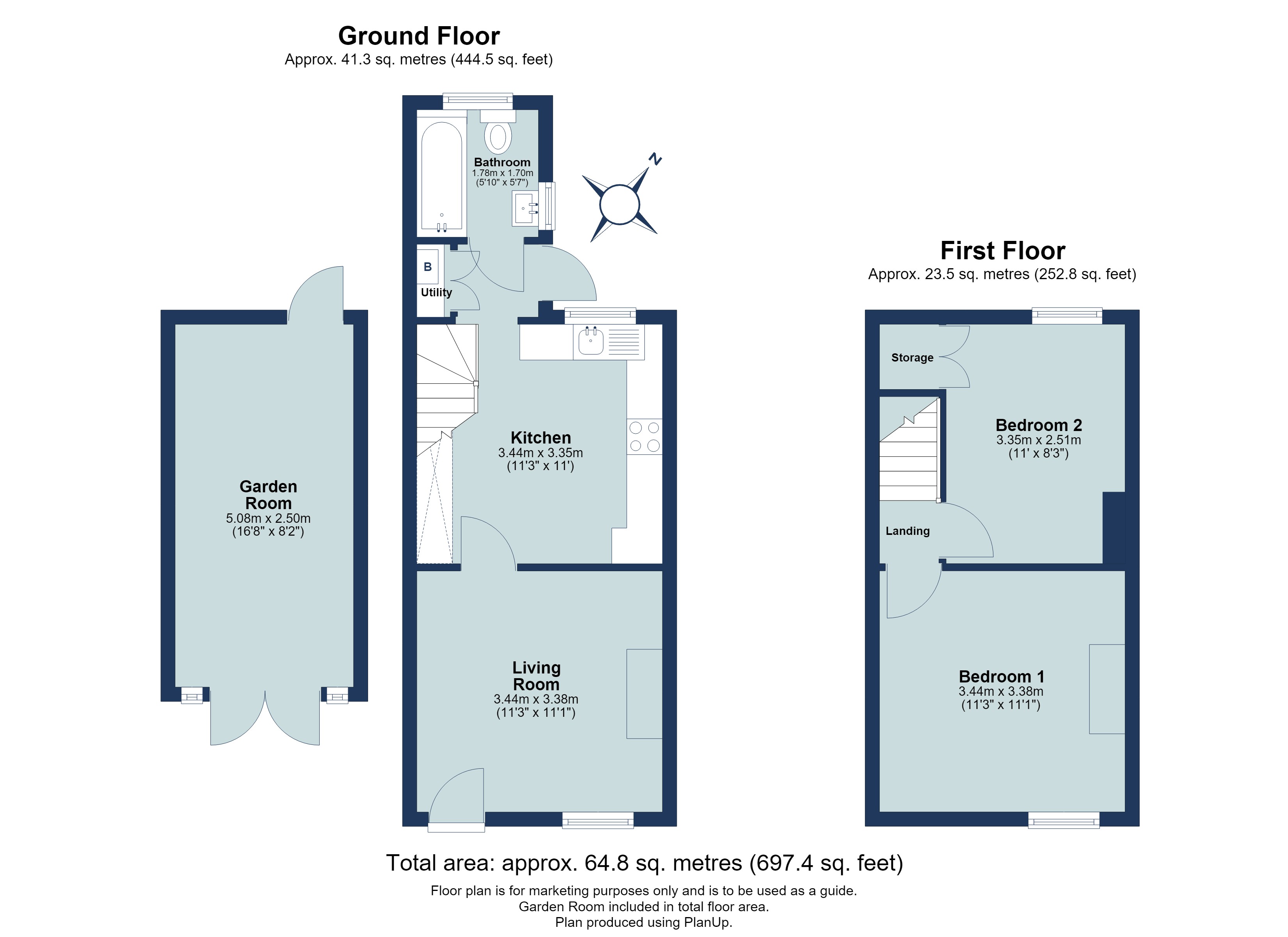 2 bed terraced house for sale in Church Street, St. Albans, Hertfordshire, AL3 - Property floorplan