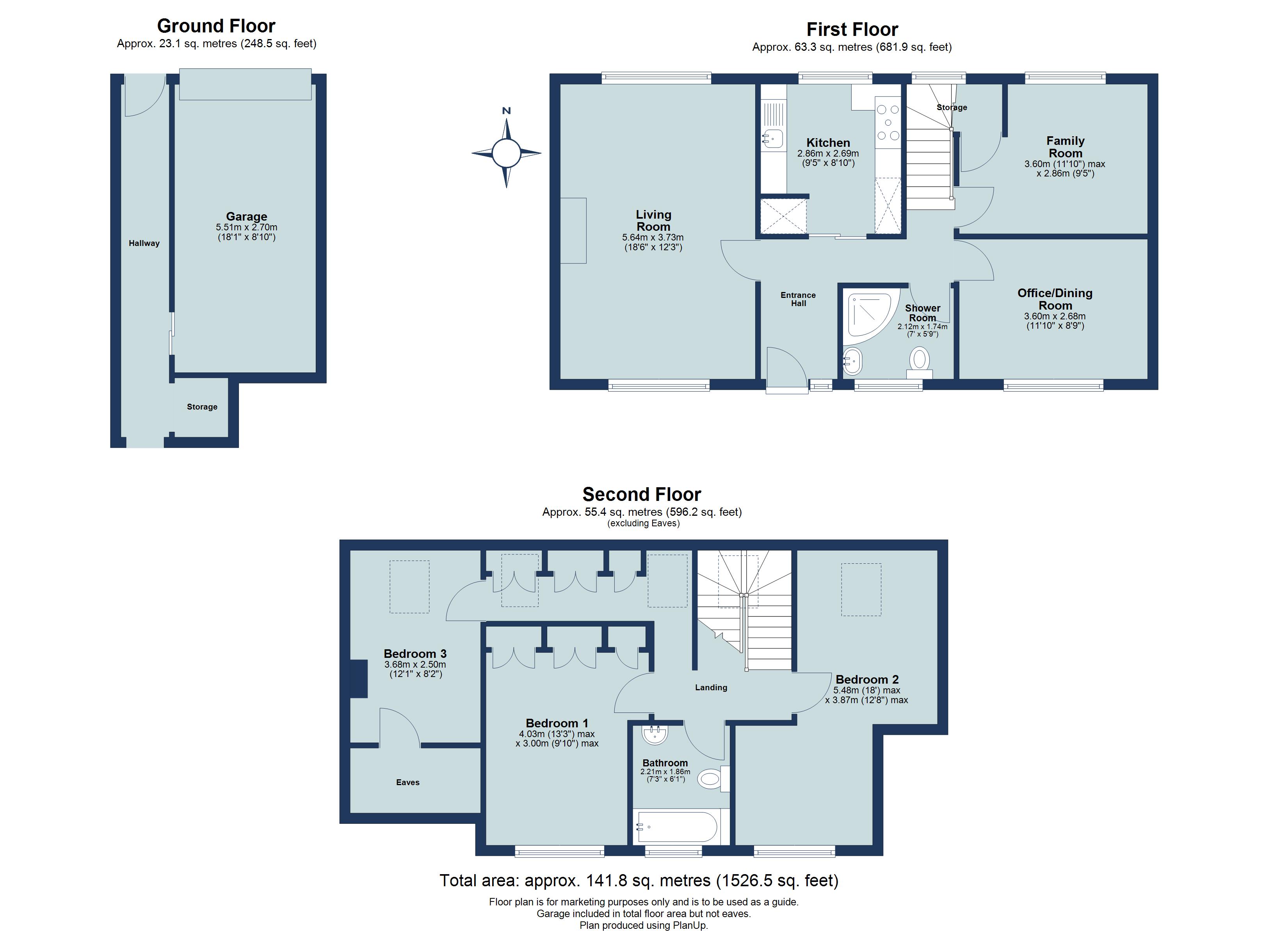 3 bed terraced house for sale in Garrard Way, Wheathampstead, Hertfordshire, AL4 - Property floorplan