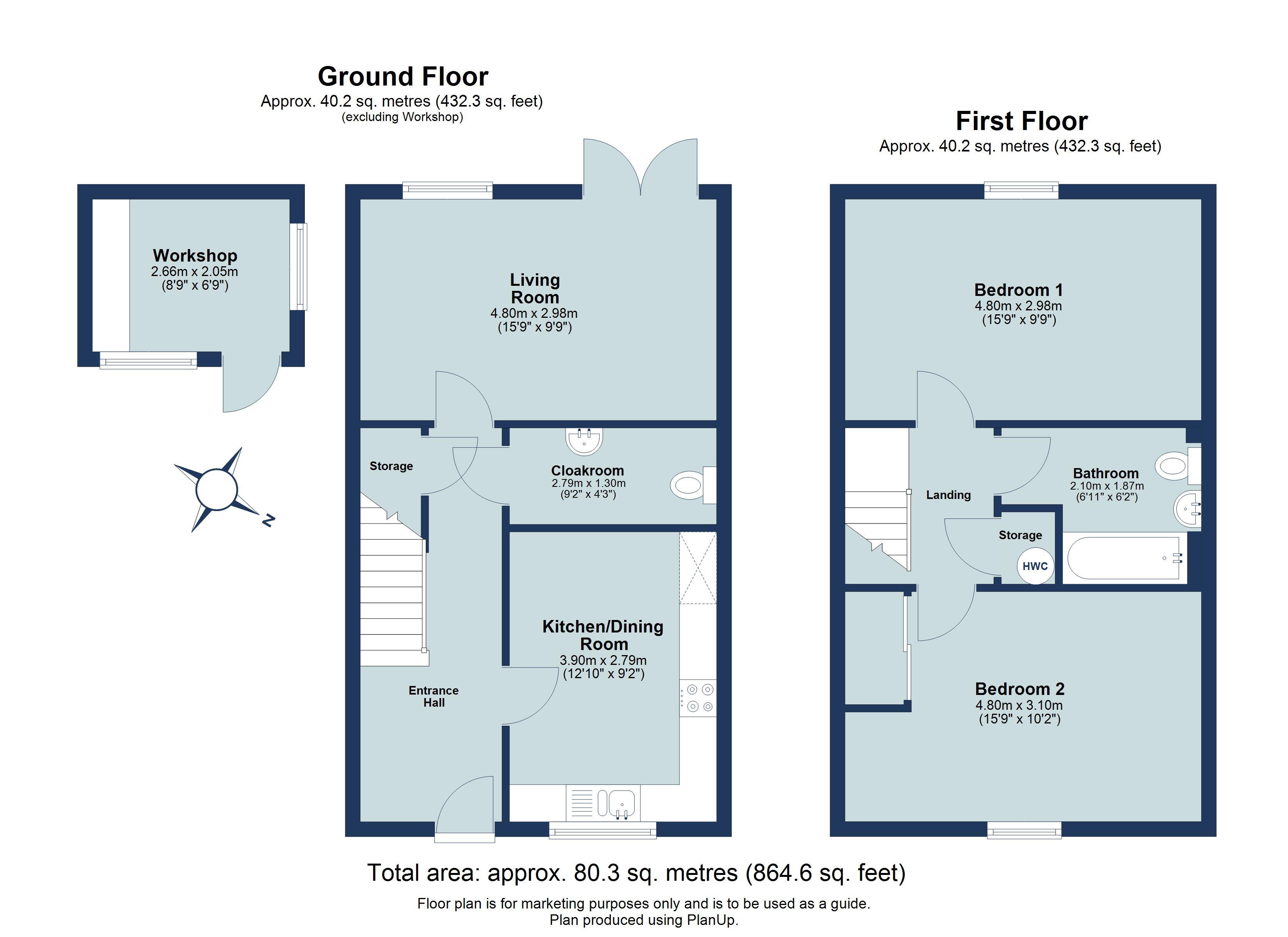 2 bed end of terrace house for sale in Humbers Hoe, Markyate, Hertfordshire, AL3 - Property floorplan