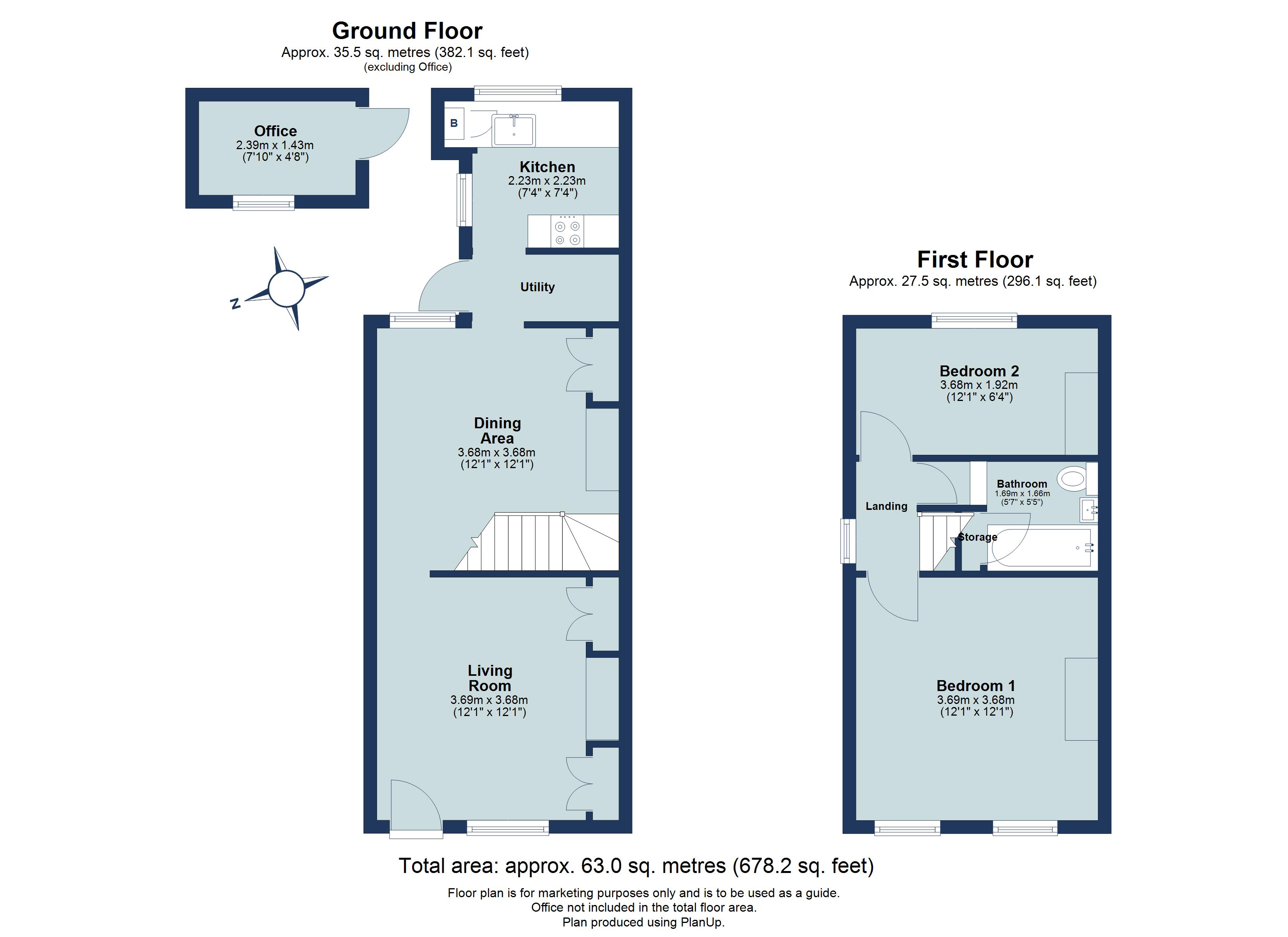 2 bed end of terrace house for sale in Oster Street, St. Albans, Hertfordshire, AL3 - Property floorplan