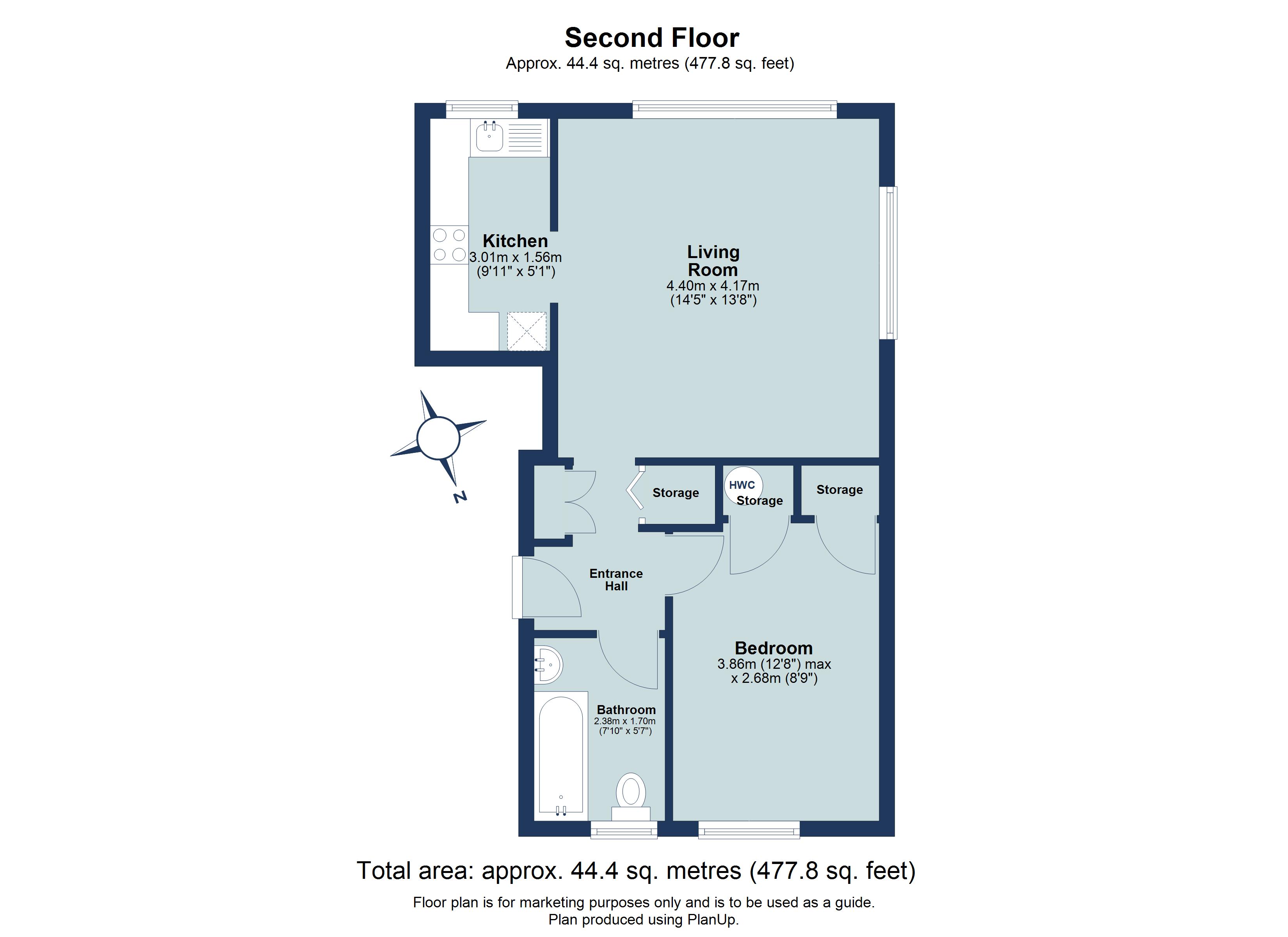 1 bed apartment for sale in Old London Road, St. Albans, Hertfordshire, AL1 - Property floorplan