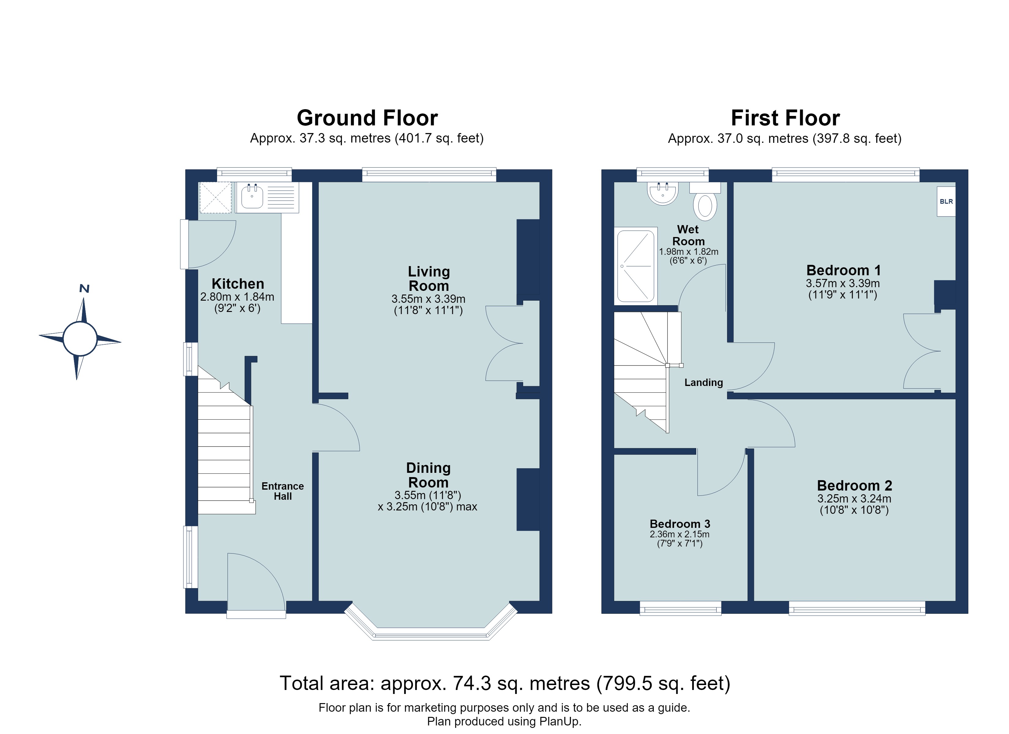 3 bed semi-detached house for sale in Roestock Gardens, Colney Heath, St. Albans, Hertfordshire, AL4 - Property floorplan