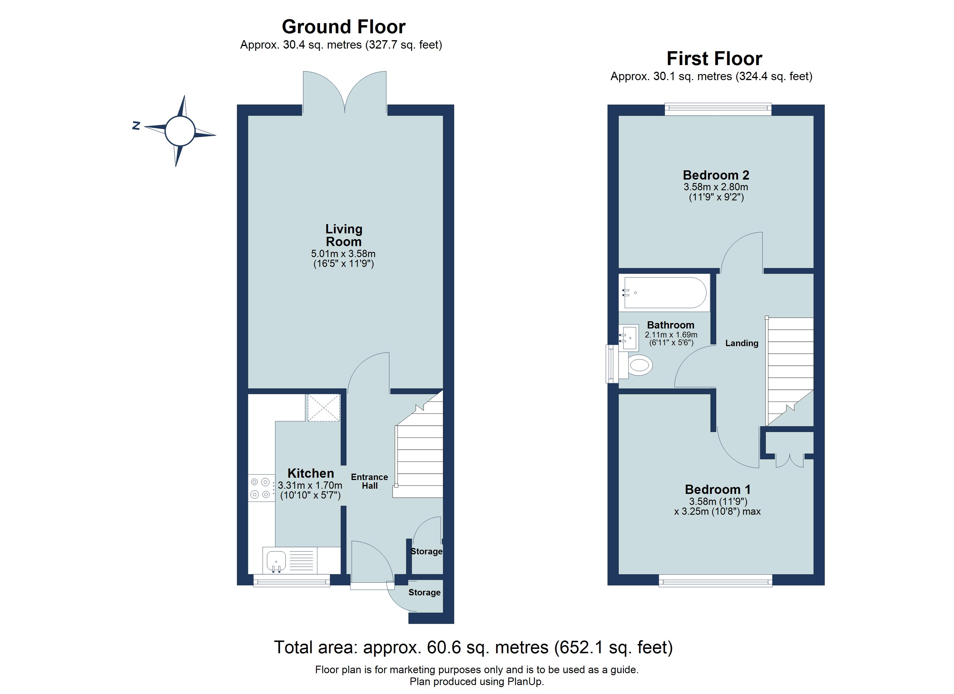 2 bed end of terrace house to rent in Harness Way, St. Albans, Hertfordshire, AL4 - Property floorplan