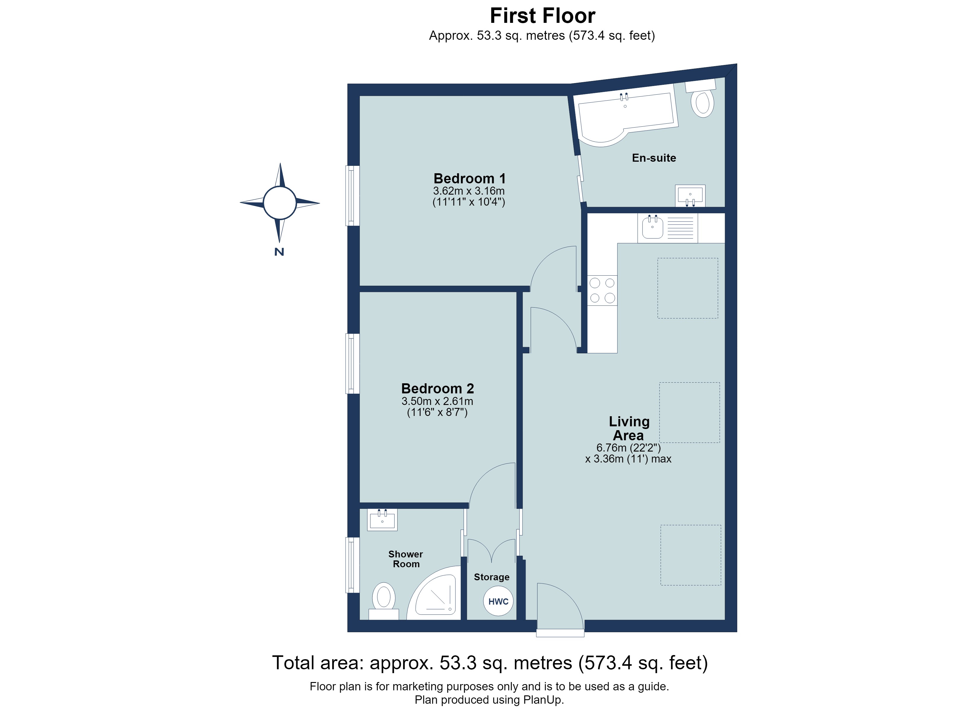 2 bed apartment to rent in Glenferrie Road, St. Albans, Hertfordshire, AL1 - Property floorplan