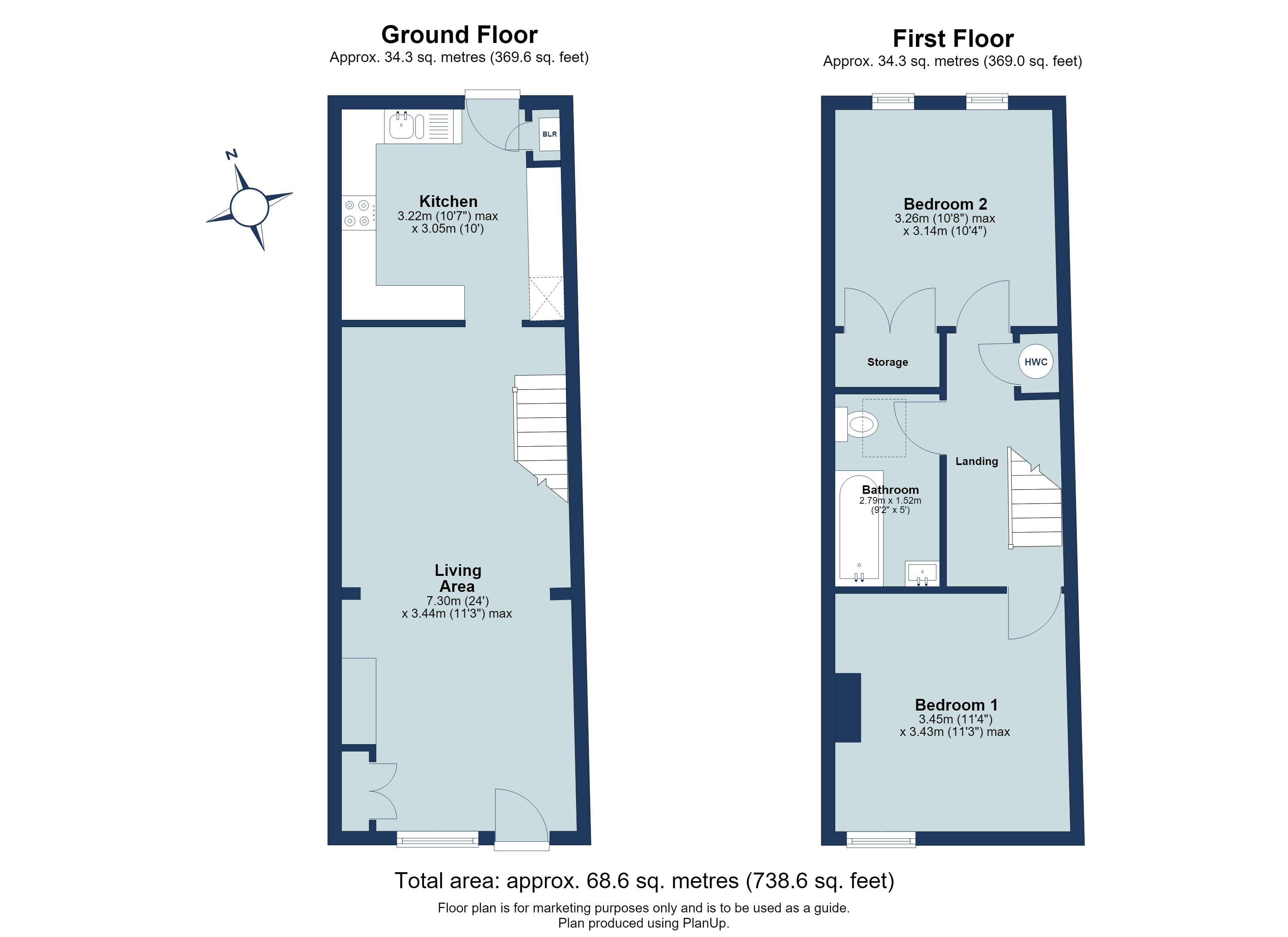 2 bed terraced house for sale in Sopwell Lane, St. Albans, Hertfordshire, AL1 - Property floorplan