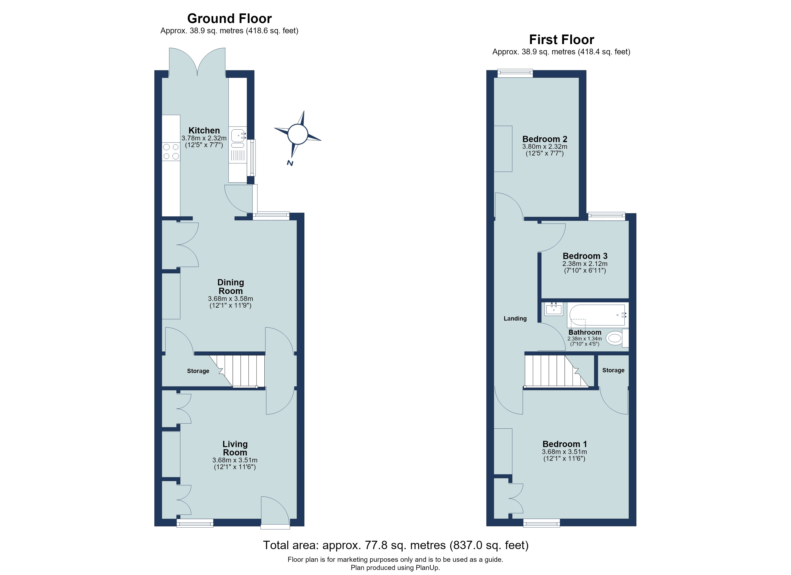 3 bed terraced house for sale in Church Street, St. Albans, Hertfordshire, AL3 - Property floorplan