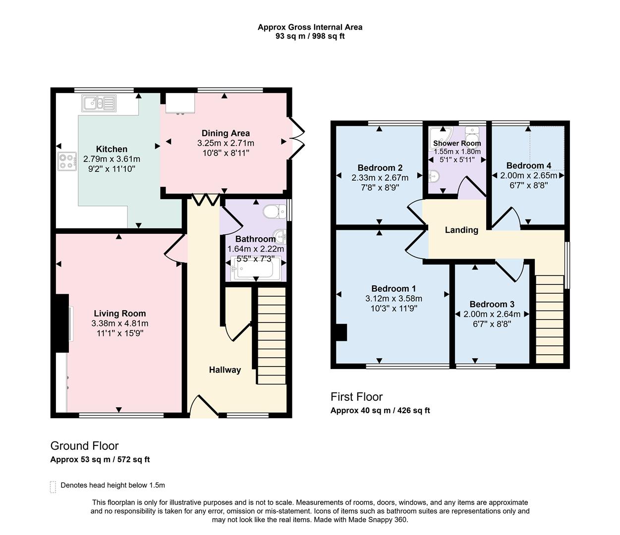 4 bed semi-detached house for sale in Daleview Close, Long Lee, Keighley, BD21 4UH - Property floorplan