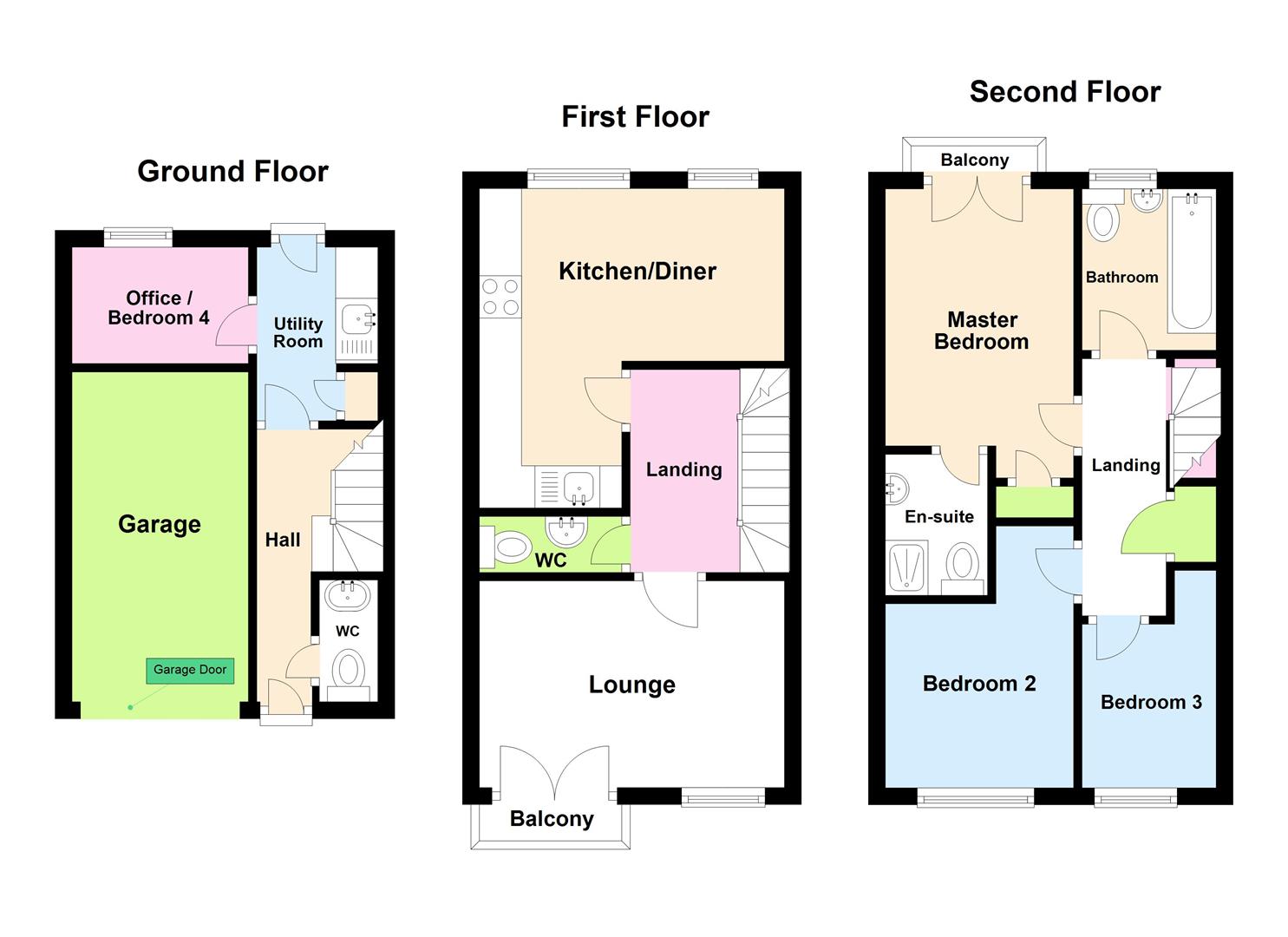 4 bed town house for sale in St. Martins Field, Otley, LS21 2FN - Property floorplan