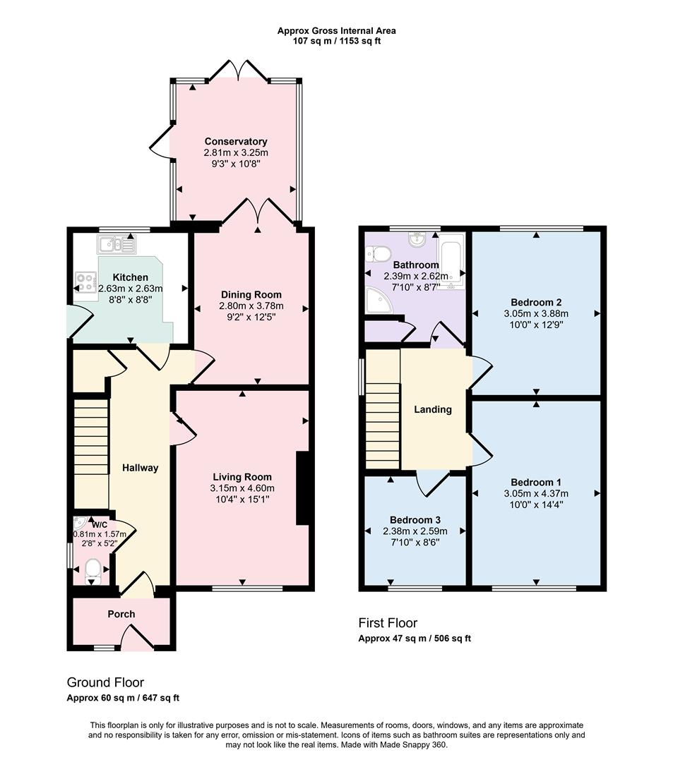 3 bed semi-detached house for sale in Church Close, Oakworth, Keighley, BD22 7PS - Property floorplan