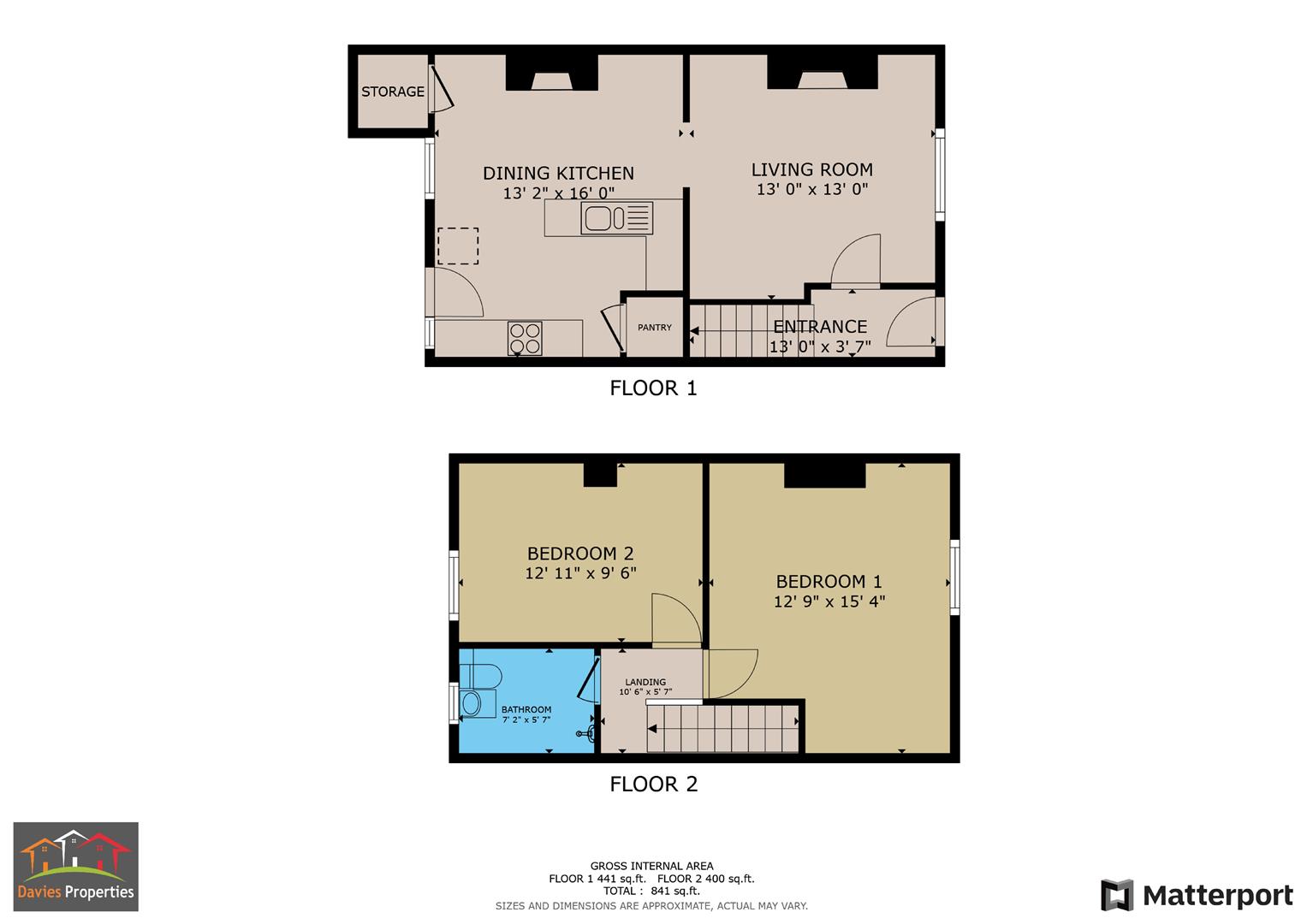 2 bed terraced house for sale in Haincliffe Place, Keighley, BD21 5BT - Property floorplan