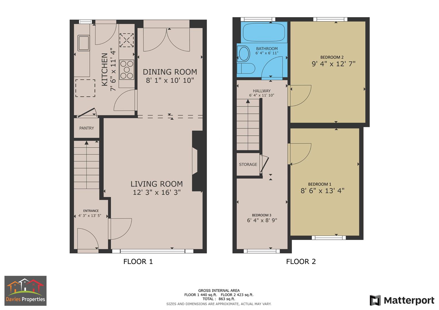 3 bed terraced house for sale in Victoria Court, Keighley, BD21 2SE - Property floorplan
