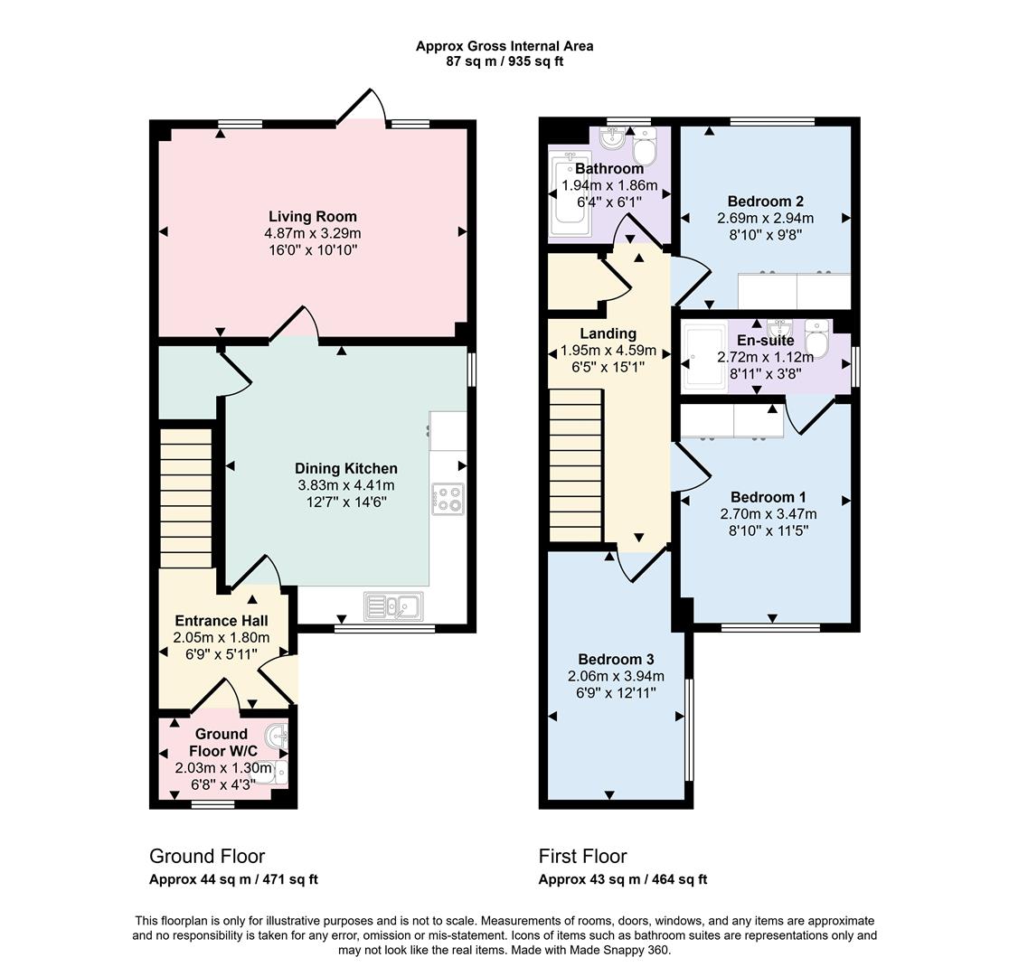 3 bed semi-detached house for sale in Hareton Way, Oakworth, Keighley, BD22 7FP - Property floorplan
