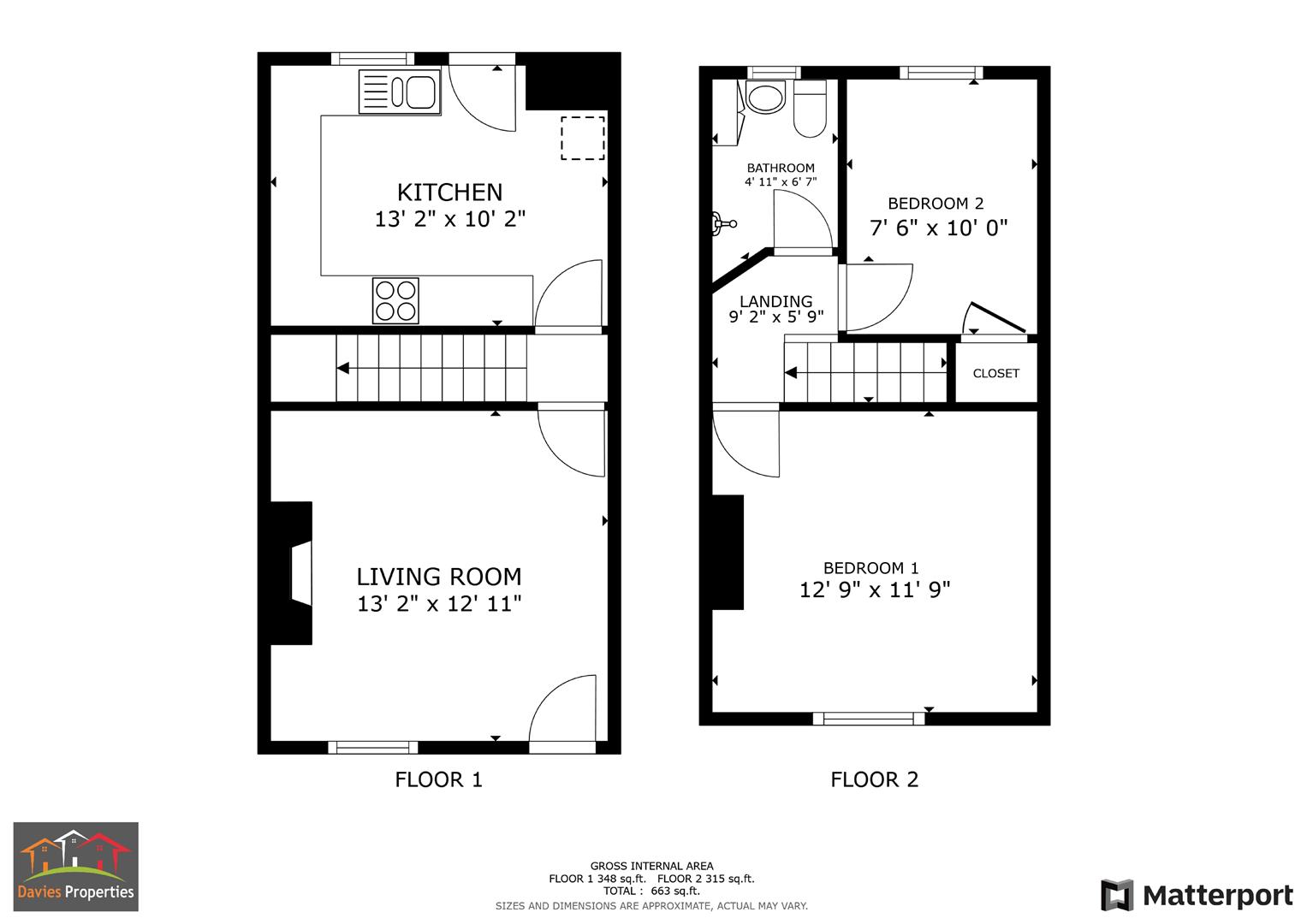 2 bed terraced house for sale in Foster Road, Ingrow, Keighley, BD21 1BD - Property floorplan
