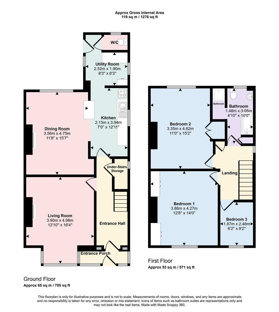 3 bed semi-detached house for sale in Bradford Road, Riddlesden, Keighley - Property floorplan