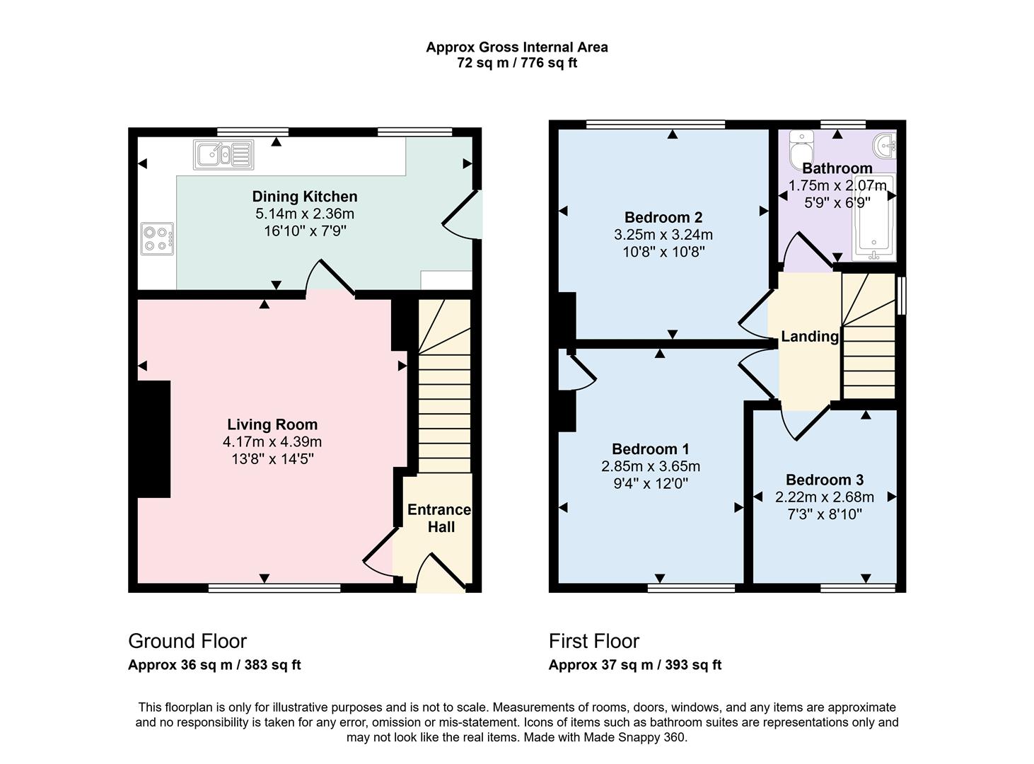 3 bed semi-detached house for sale in Ashbourne Road, Keighley, BD21 1LD - Property floorplan