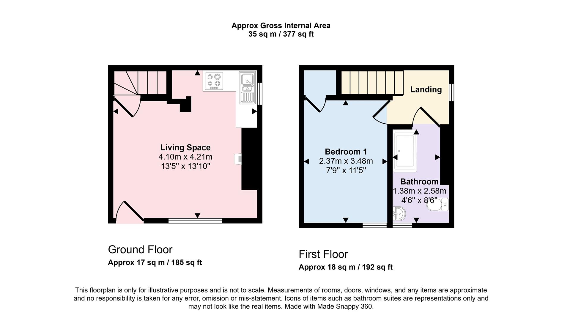 1 bed end of terrace house for sale in Apsley Terrace, Oakworth, BD22 7HF - Property floorplan