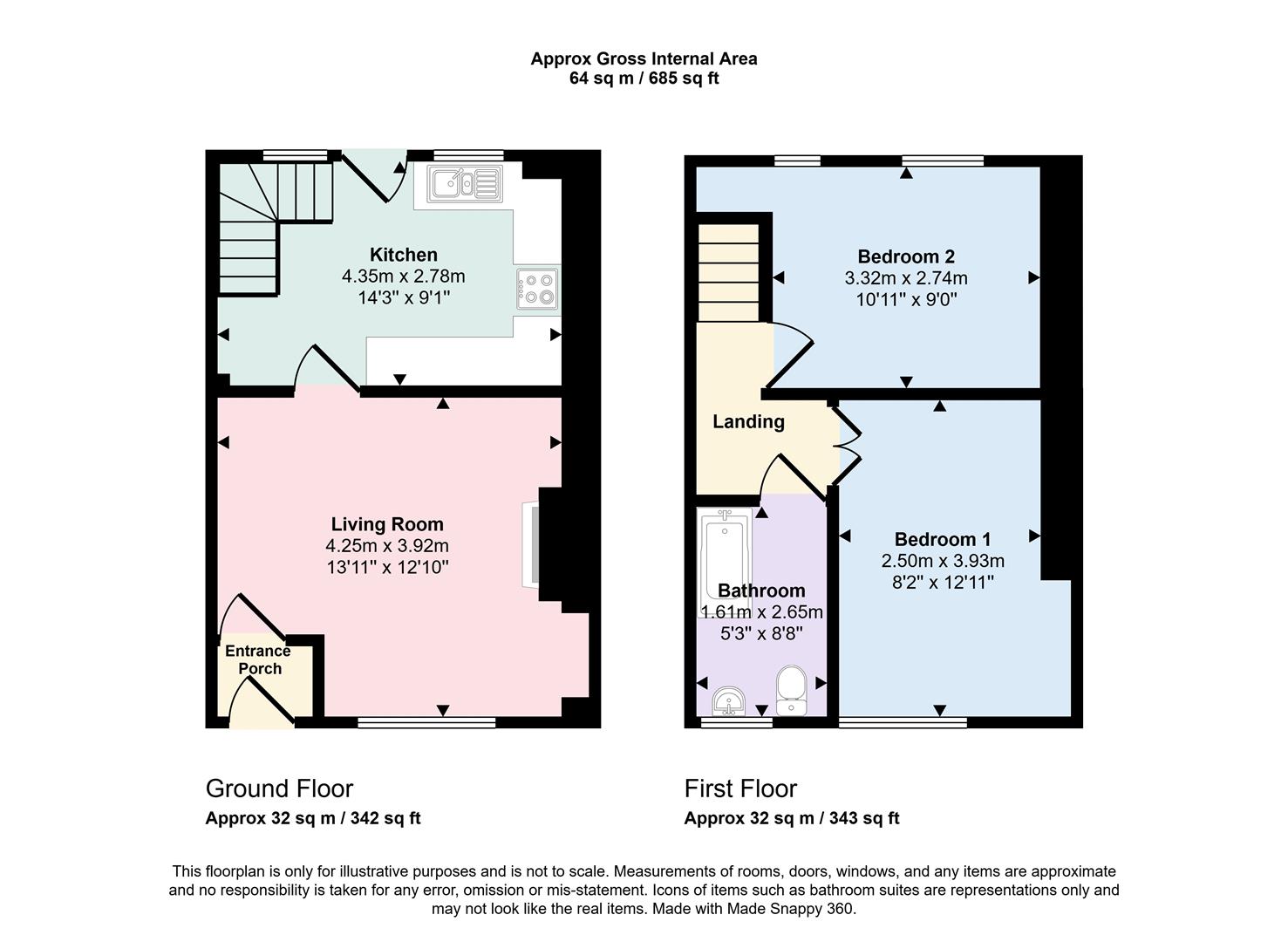 2 bed cottage to rent in High Street, Steeton, Keighley, BD20 6NT - Property floorplan
