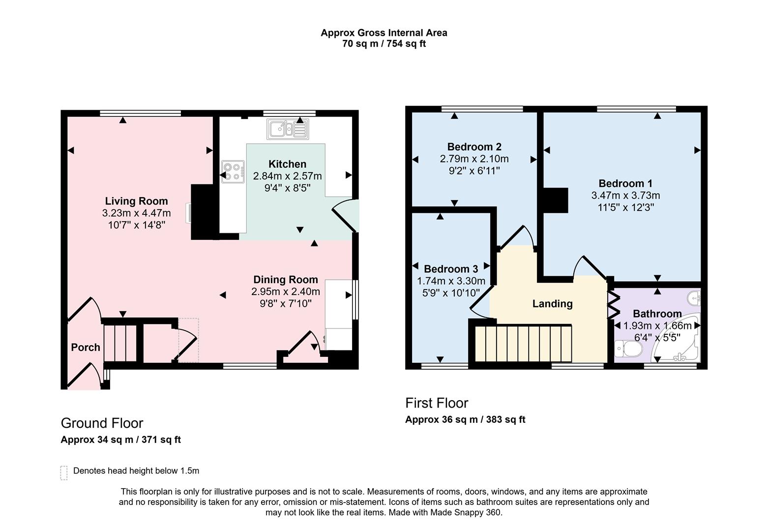 3 bed semi-detached house for sale in Heather View, Skipton, BD23 2SD - Property floorplan