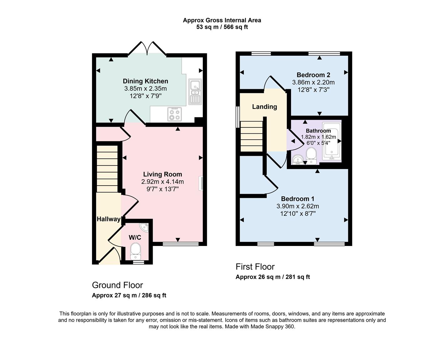 2 bed town house for sale in Reevy Road, Bradford, BD6 3PU - Property floorplan