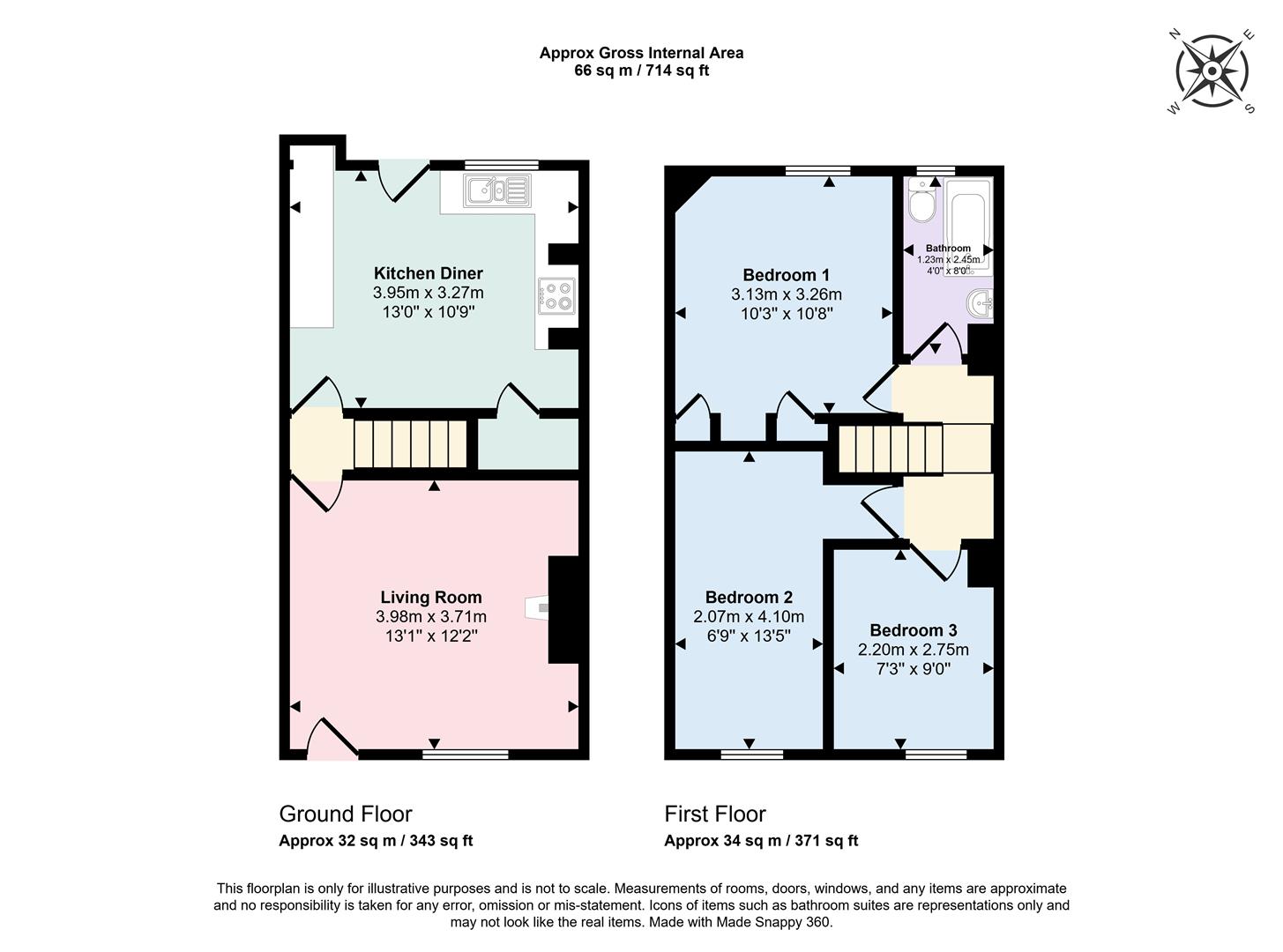 3 bed town house for sale in Sunnyhill Avenue, Keighley, BD21 1RX - Property floorplan