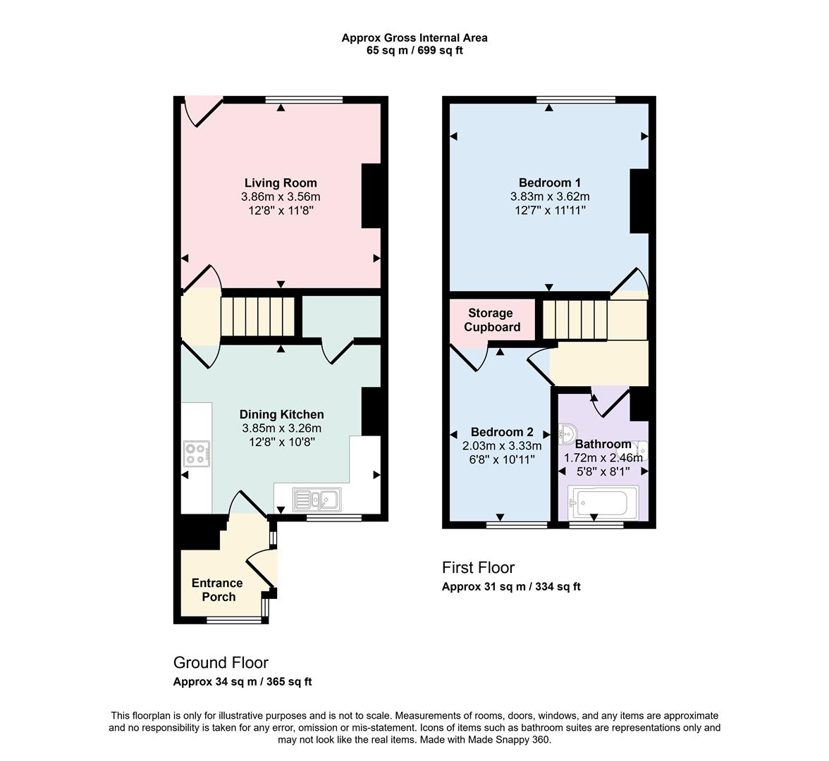 2 bed end of terrace house for sale in Mannville Walk, Keighley, BD22 6AQ - Property floorplan